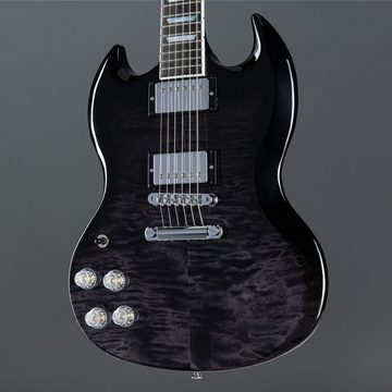 Gibson E-Gitarre, SG Modern Lefthand Trans Black Fade - E-Gitarre für Linkshänder