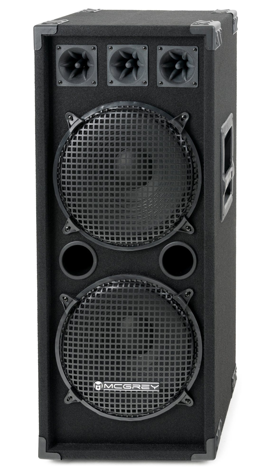 McGrey DJ-2222 2-Etagen DJ PA Box Tower Party-Lautsprecher (N/A, 500 W, 2-Wege System mit 2x 30cm (12 zoll) Subwoofer und 4x Piezo-Hochtönern) | Lautsprecher