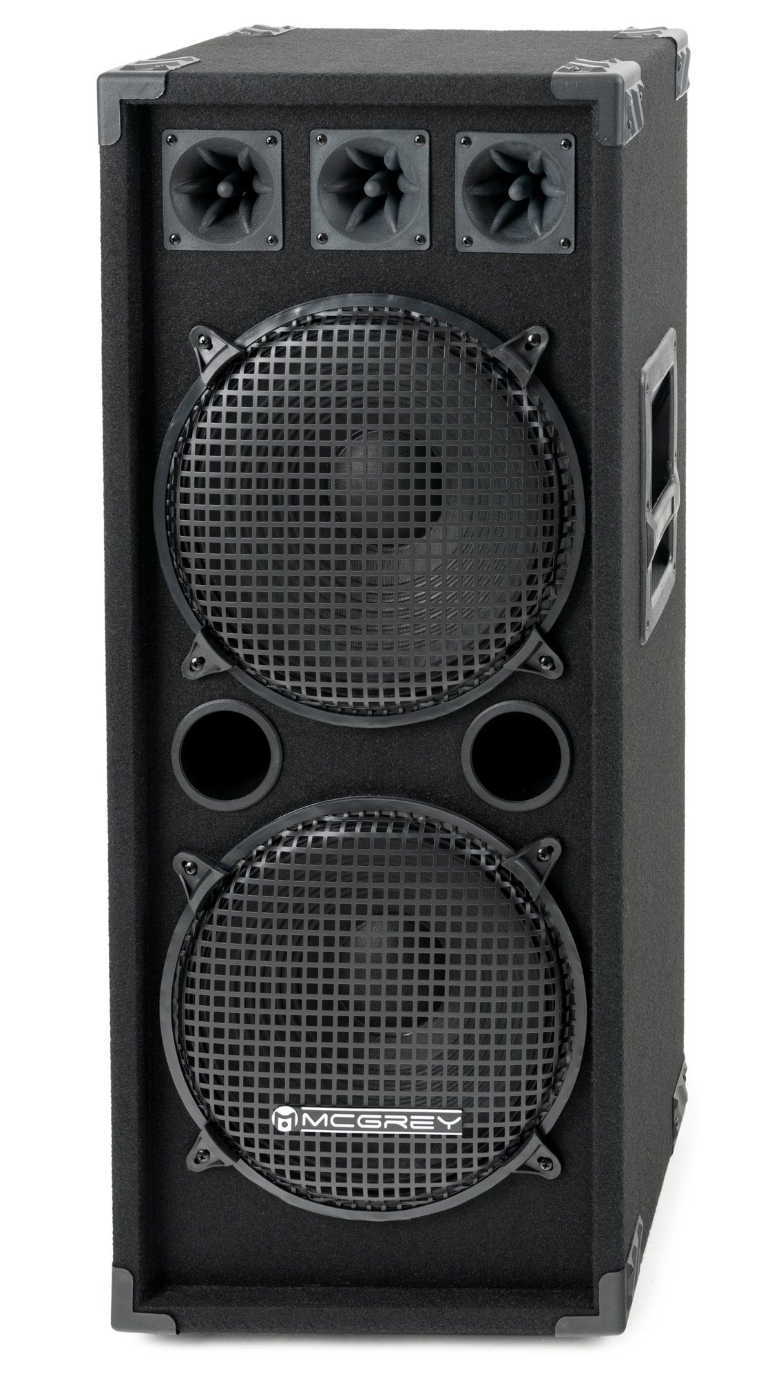 McGrey DJ-2222 2-Etagen DJ PA Box Tower Party-Lautsprecher (N/A, 500 W, 2-Wege System mit 2x 30cm (12 zoll) Subwoofer und 4x Piezo-Hochtönern)