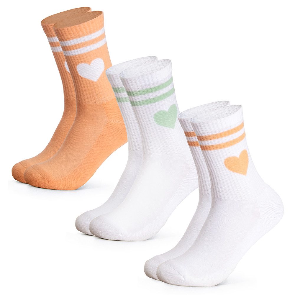 Tennissocken Damen Herz Tennis Socken 3er Pack (Modell: Venus)