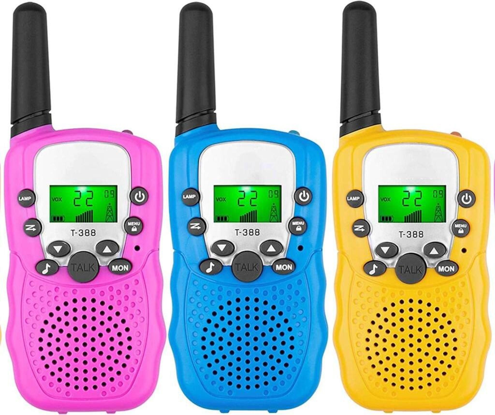 FELIXLEO Dampfbürste 3er Pack Walkie Talkies 22 Kanäle LCD Taschenlampe für Kinder Outdoor