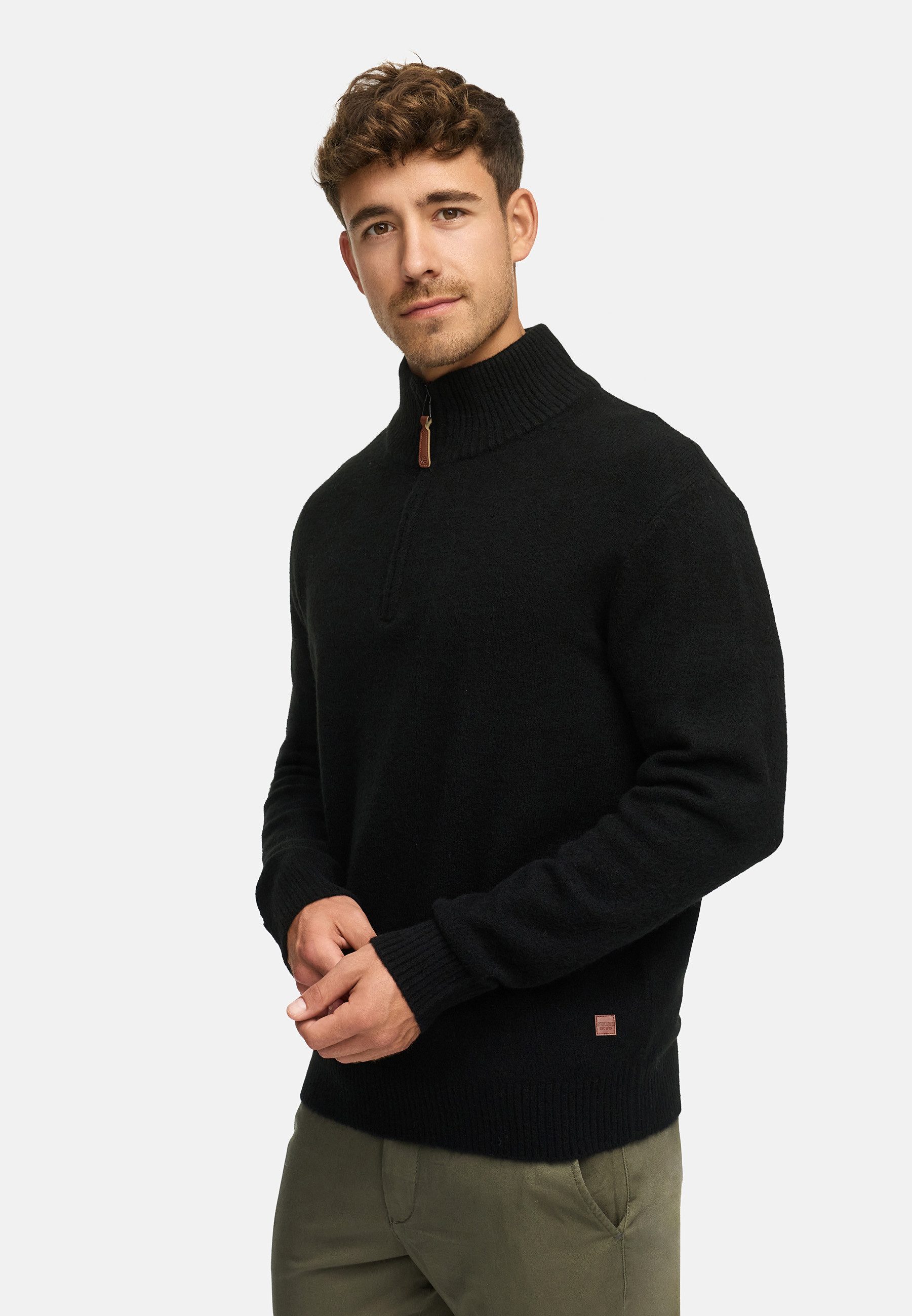 Indicode Strickpullover Herren INTrax Half Pullover Herrenpullover Bequemer Strickpullover