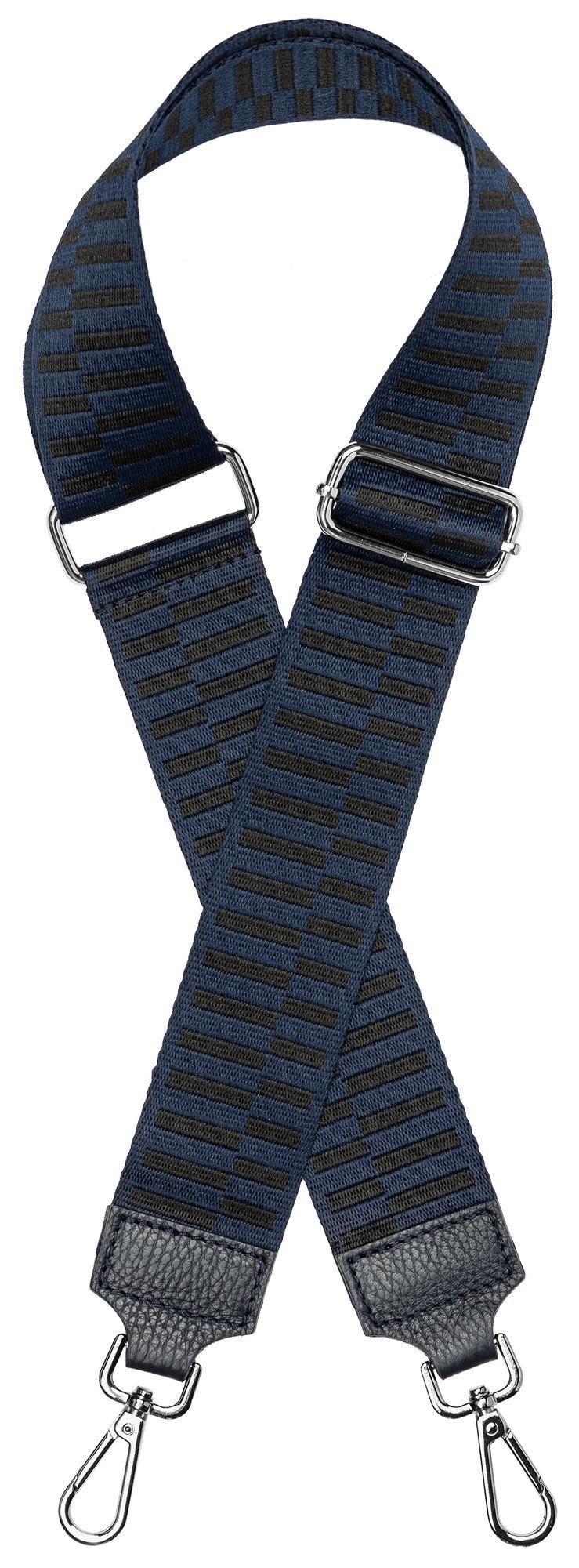 Caspar Schultertasche BSG03 breiter Leder / Textil Schultergurt mit silberf günstig online kaufen