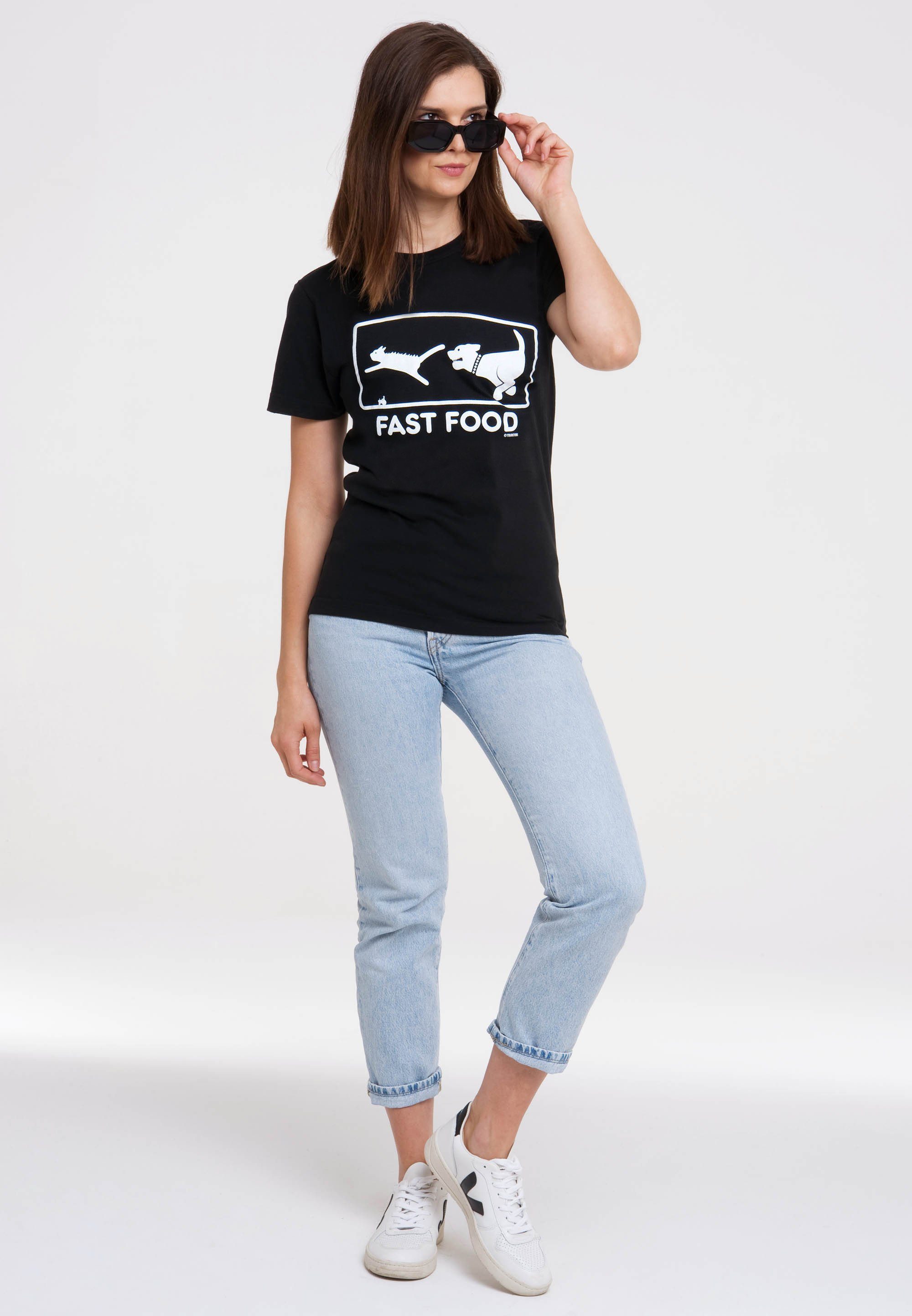 LOGOSHIRT T-Shirt Fast Food mit lustigem Print, Trendiges Grafik-Shirt Fast  Food für Damen von Logoshirt