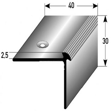 PROVISTON Treppenkantenprofil Aluminium, 40 x 30 x 2700 mm, Bronze Dunkel, Treppenkante Winkel