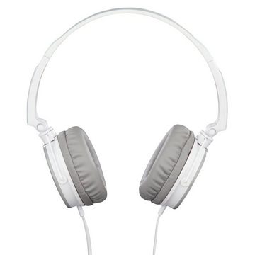 Thomson On Ear Kopfhörer mit Kabel, Headset, faltbar, 3,5 mm Klinkenstecker On-Ear-Kopfhörer (Freisprechfunktion, Telefon Funktion, Rufannahmetaste, Mikrofon, Farbe Weiß)