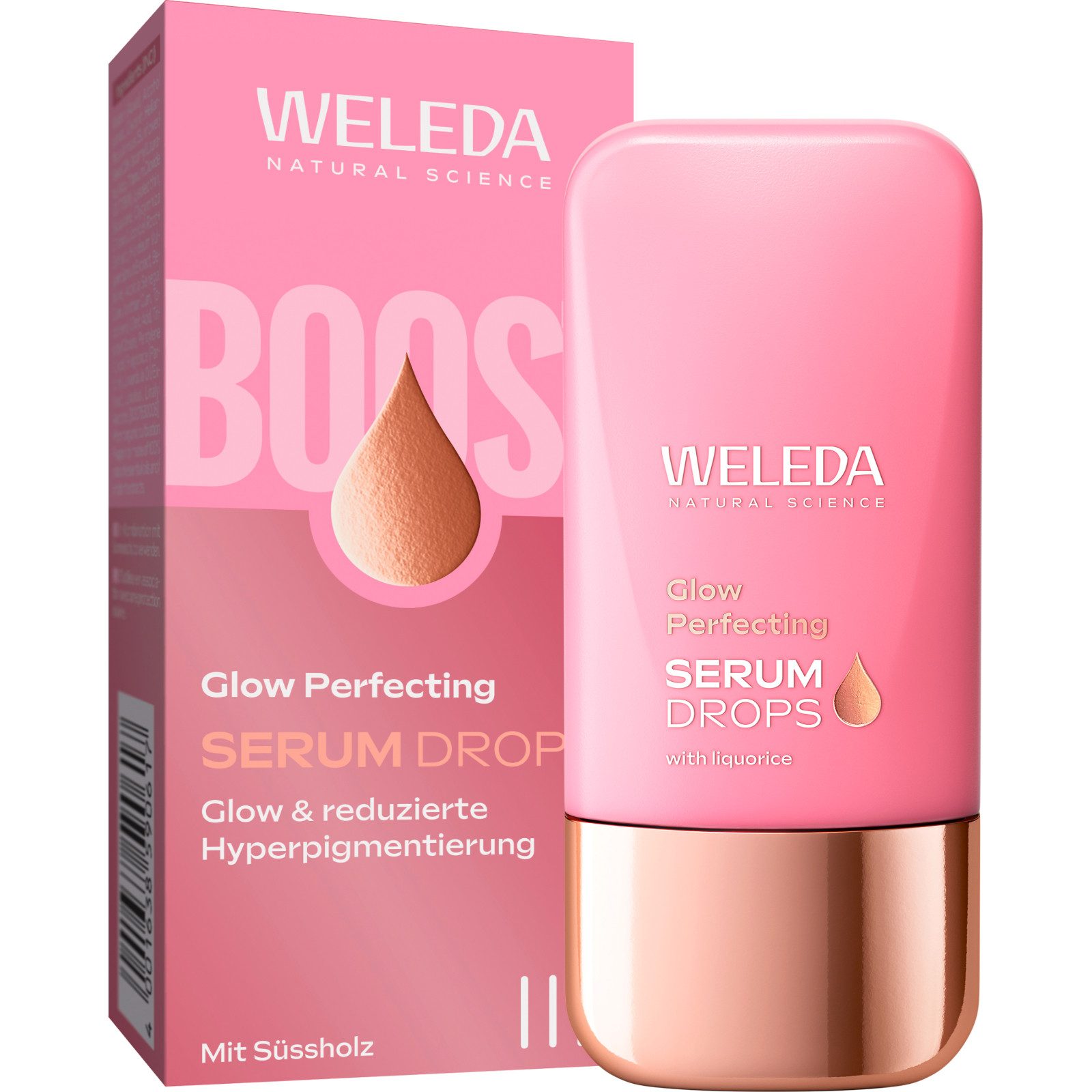 WELEDA Gesichtsserum Glow Perfecting Serum Drops, für mehr Glow und ein ebenmäßiges, natürlich perfektioniertes Hautbild