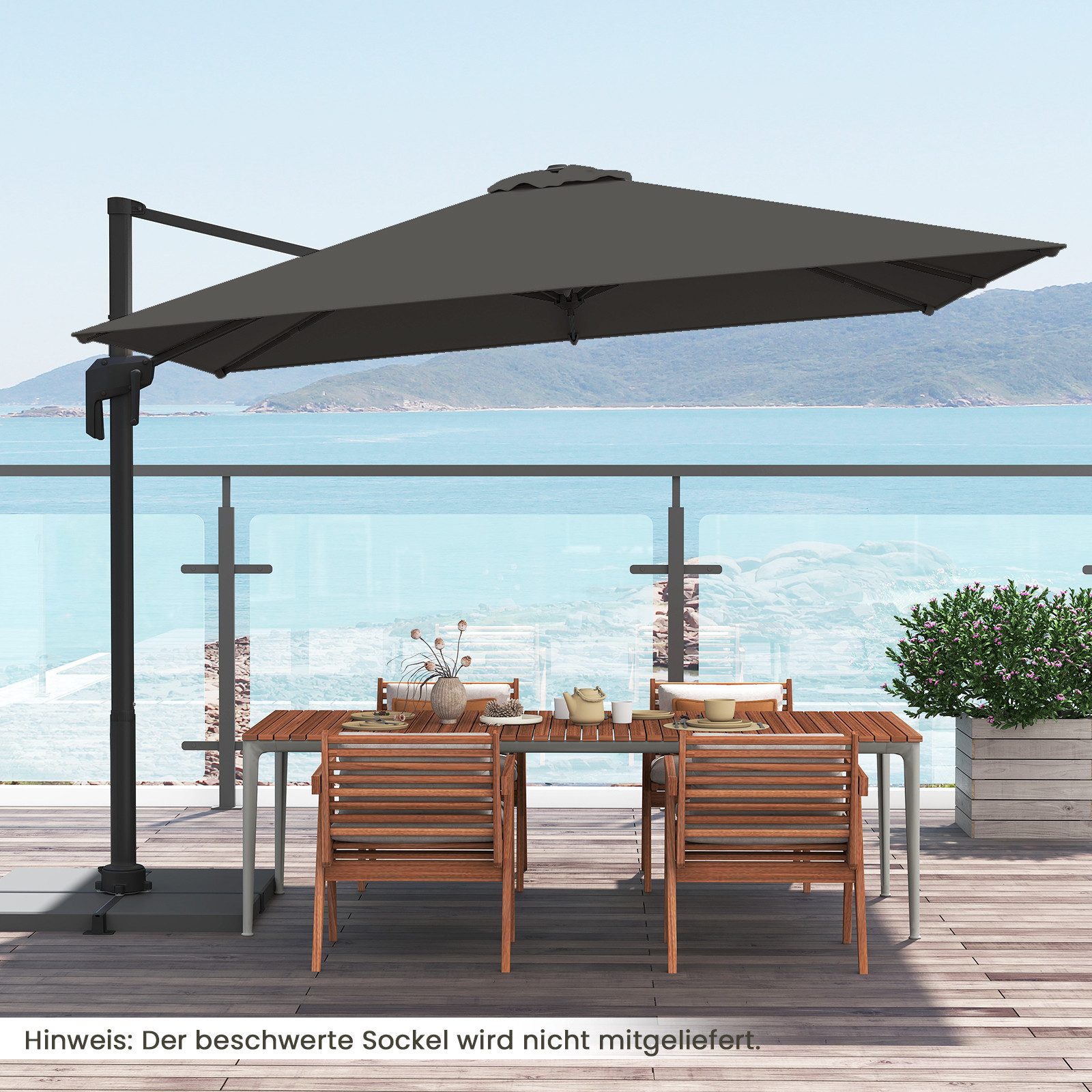 KOMFOTTEU Sonnenschirm, Ampelschirm 360°drehbar, 300 x günstig online kaufen