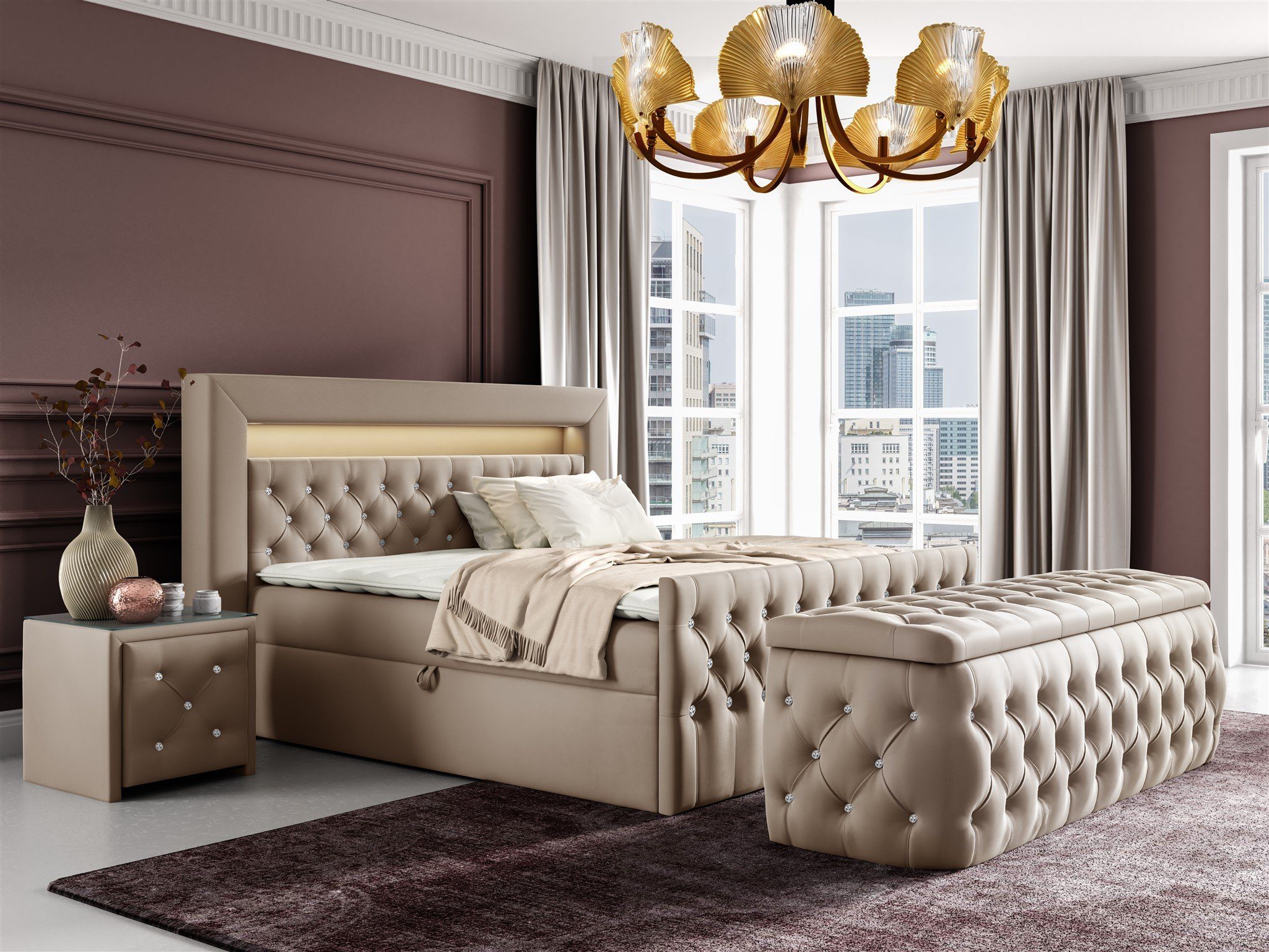 Fun Möbel Boxbett Schlafzimmerbett SEVRA Nr.4 günstig online kaufen