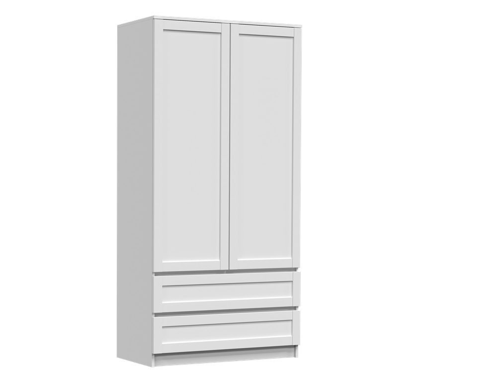 Beautysofa Kleiderschrank Moderne stilvolle elegante Garderobe mit Schubladen Paros (Farbe:weiß) B:90/H:180/T:50cm