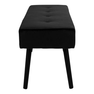 House Nordic Sitzbank Skiby, in Schwarz, Velour - 100x44x35cm (BxHxT)