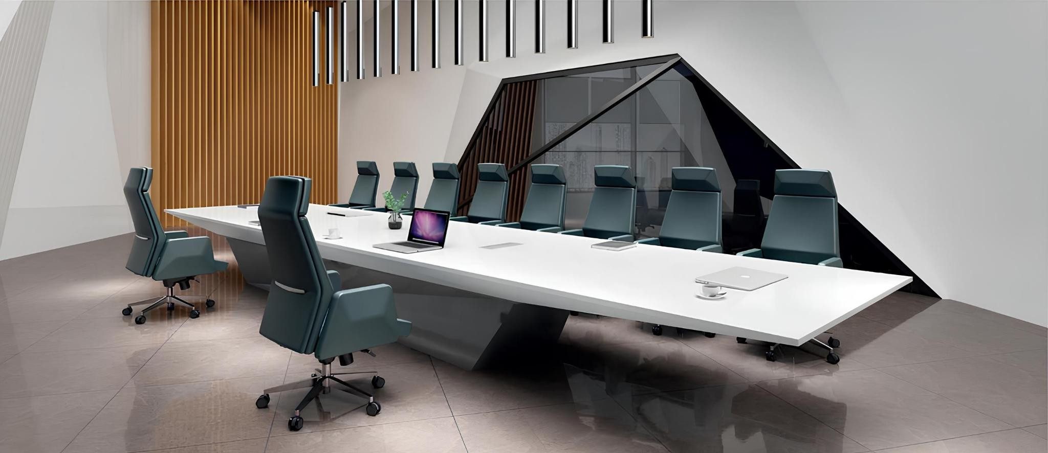 Xlmoebel Konferenztisch Eleganter weißer Konferenztisch für modernes Arbeitszimmer (Einzelartikel, 600 x 150 x 76 cm), Made in Europa