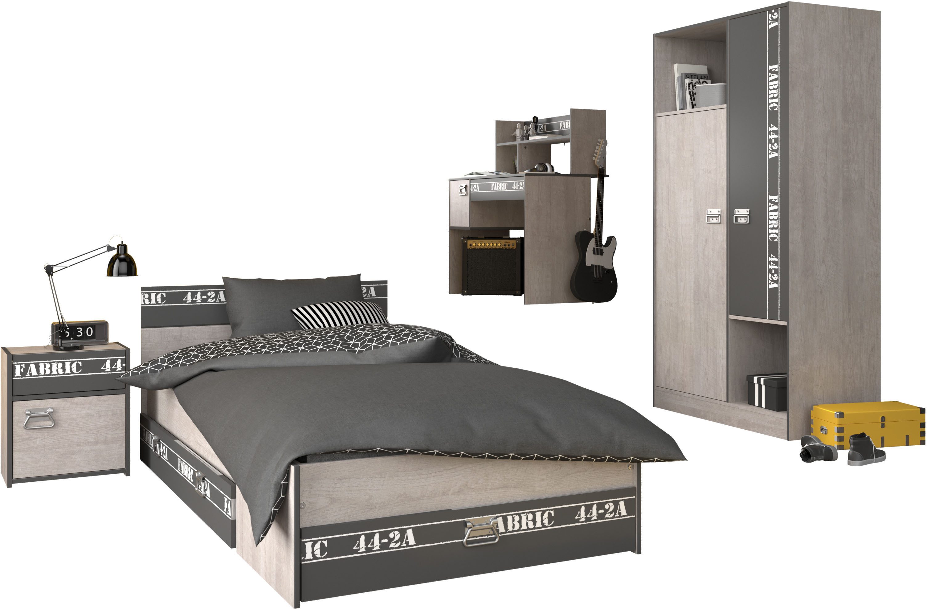 Parisot Jugendzimmer-Set Parisot Fabric 12, (Set, 5-tlg., 5-teilig)
