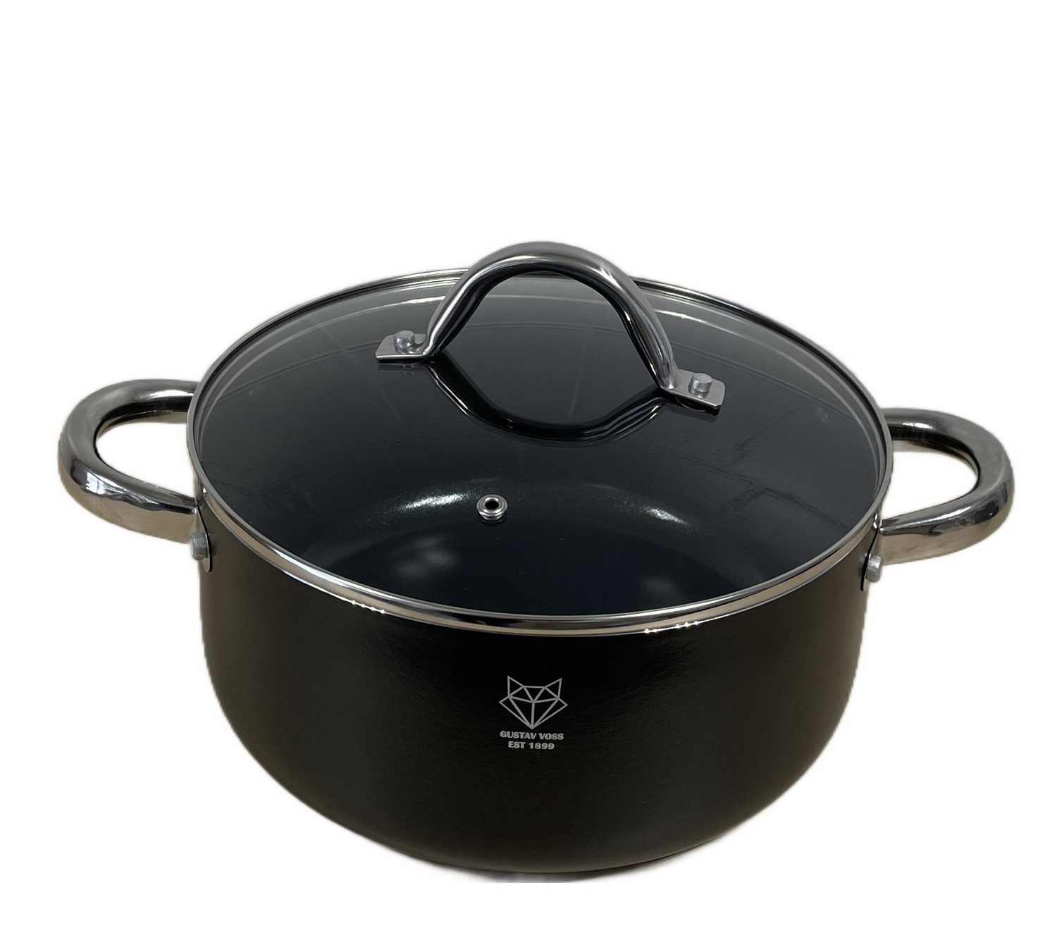 Gustav Voss Kochtopf Topf PIRÄUS, gehärtete Aluminiumlegierung (induktionsfähiger Kochtopf, Bratentopf Gemüsetopf), Procalon®Cera-Beschichtung, spülmaschinengeeignet