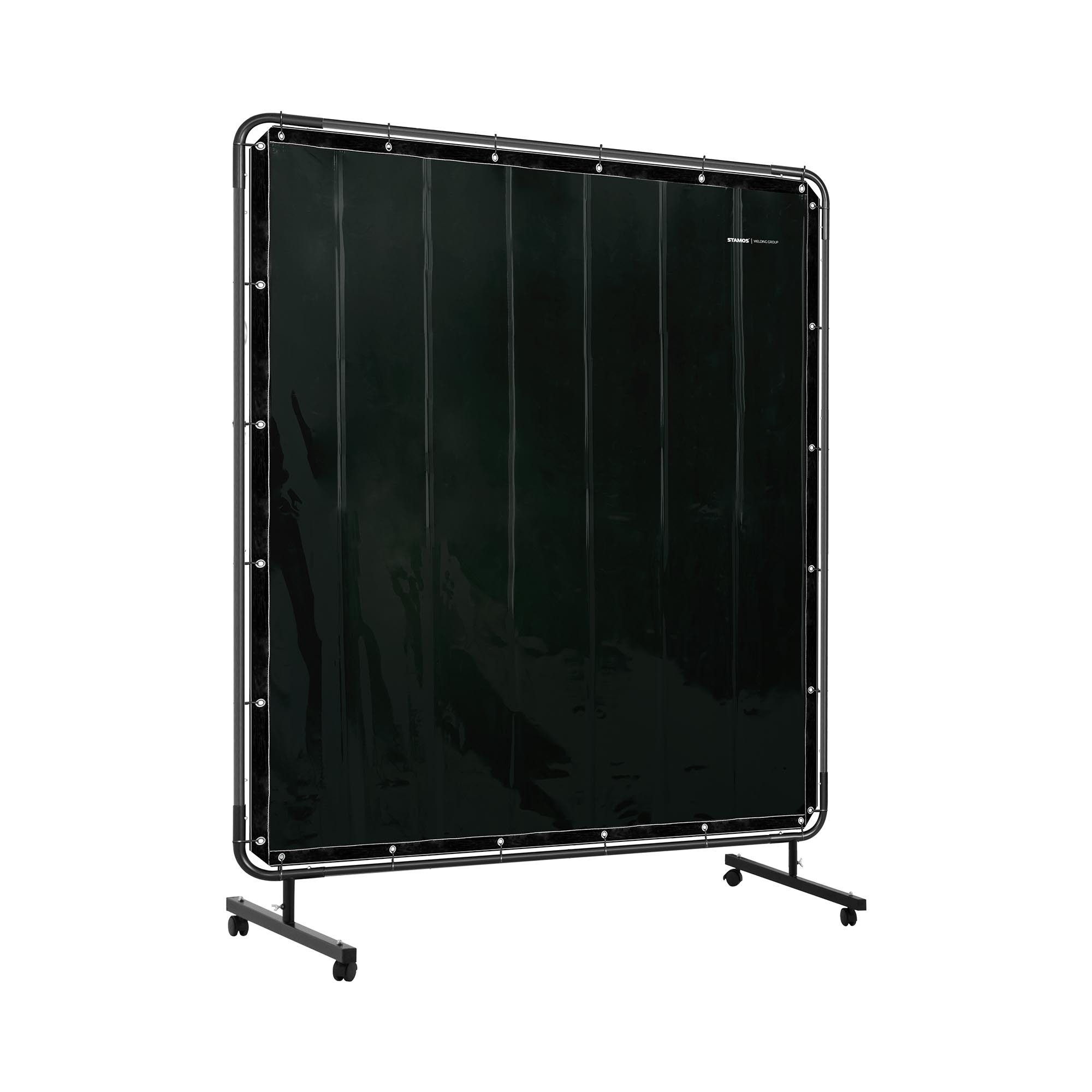Stamos Welding Group Schutzwand Schweißschutzwand 174 x 174 cm Schweißvorhang Gestell Schweißerschutz, verschiedene Größen