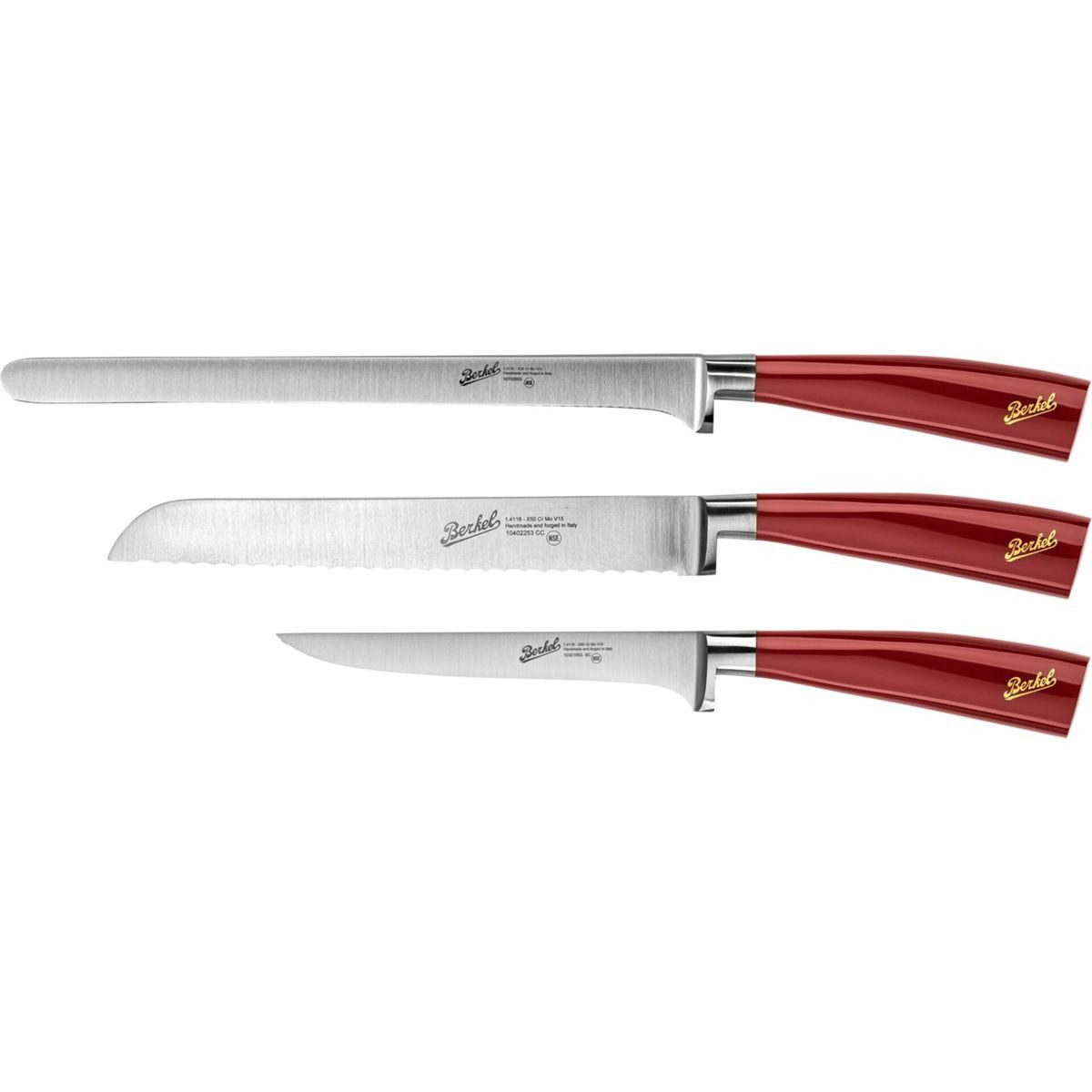 Berkel Zubereitungsmesser Elegance Red Ham-Set 3-tlg.