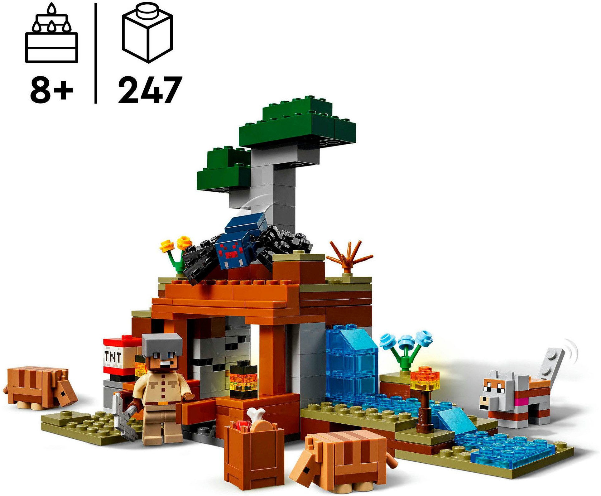 LEGO® Die Expedition zur Gürteltiermine (21269), LEGO Minecraft Konstruktionsspielsteine, (247 St), Made in Europe – Bild 3 von 5