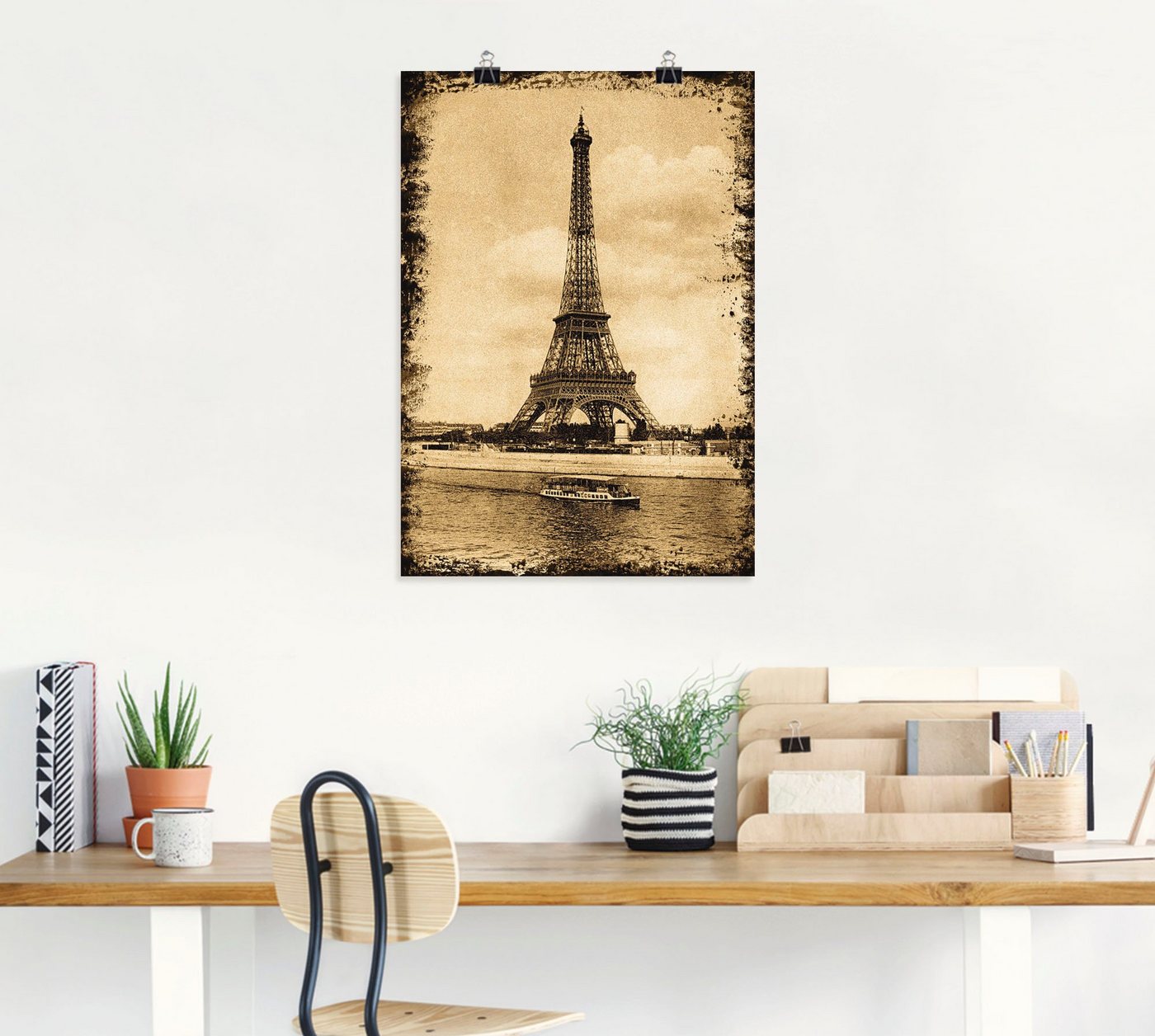Artland Wandbild »Paris - Eiffelturm Vintage«, Gebäude (1 Stück), in vielen Größen & Produktarten -Leinwandbild, Poster, Wandaufkleber / Wandtattoo auch für Badezimmer geeignet-HomeTrends