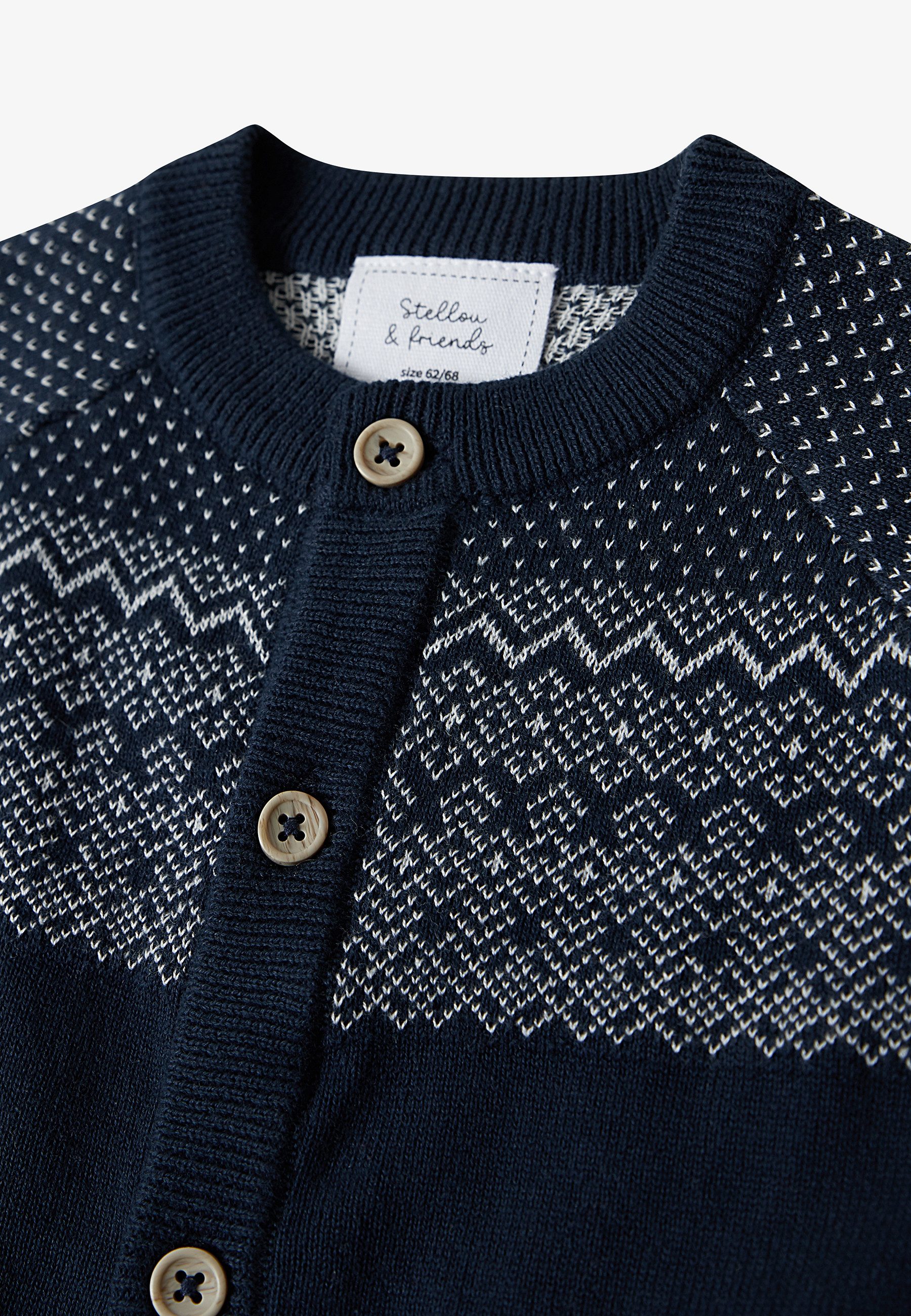 Stellou & friends Strickjacke Strickjacke mit Norweger-Muster Strickjacke mit Norweger-Muster