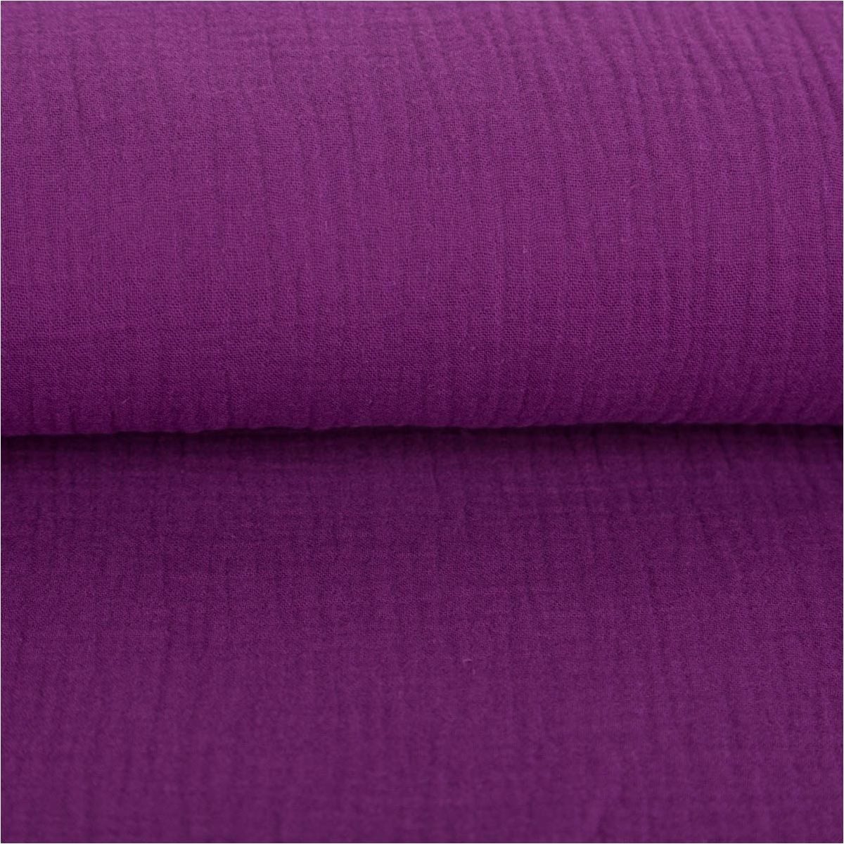 SCHÖNER LEBEN. Stoff Musselin Stoff Bio Baumwolle einfarbig aubergine 1,30m Breite, allergikergeeignet