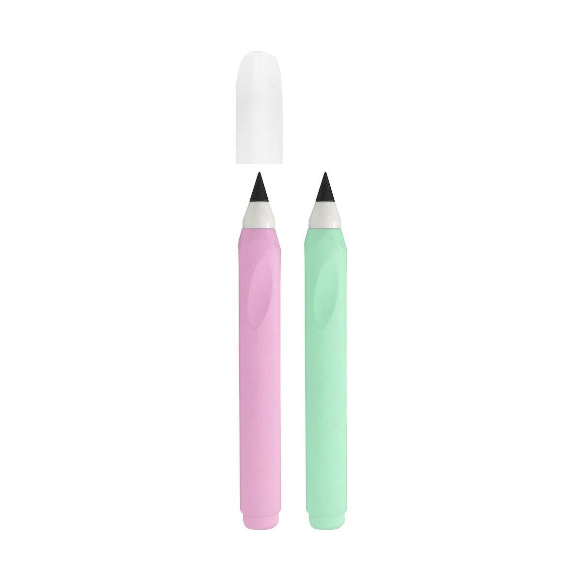 Stylex Schreibwaren Bleistift 2x Ewiger Bleistift / Endlosbleistift / Farbe: je 1x rosa und mint