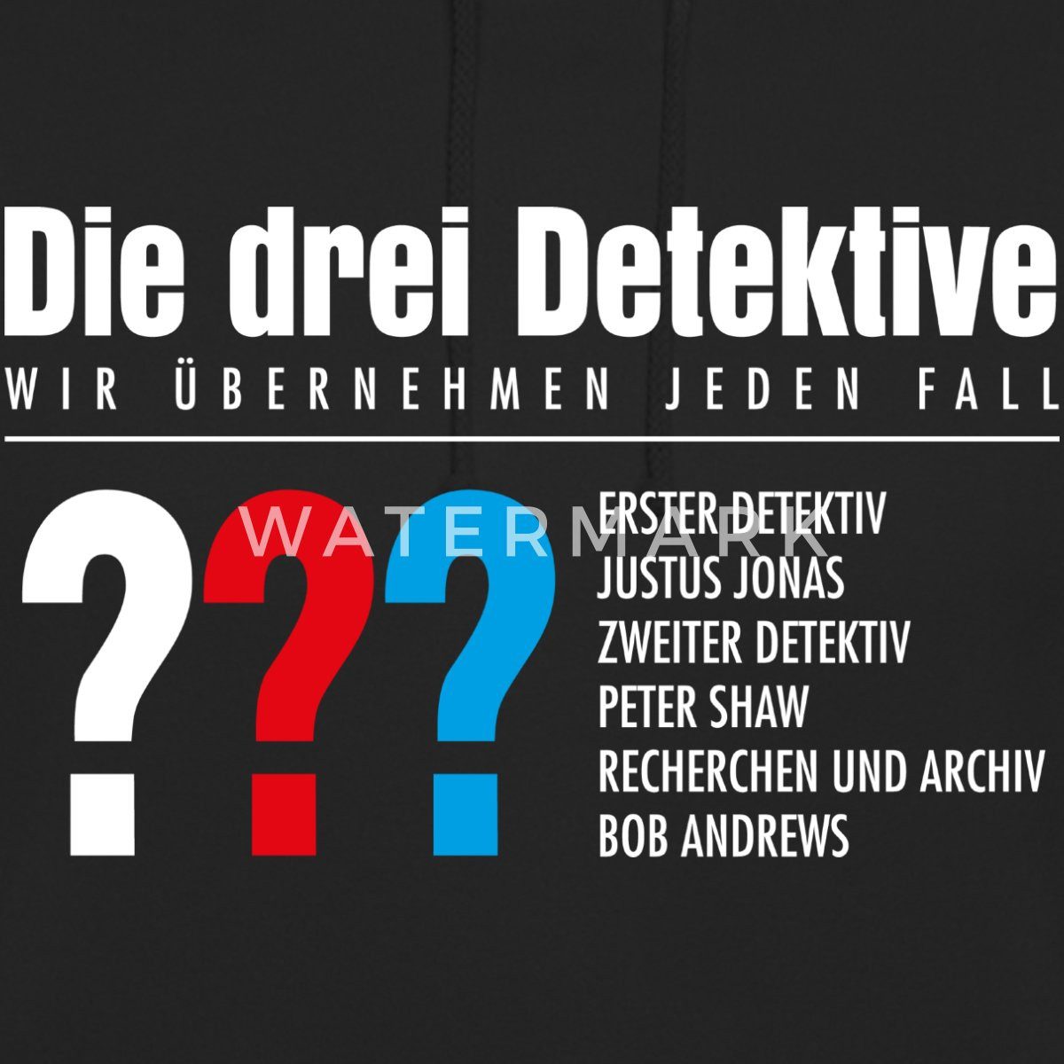 Spreadshirt Hoodie Die Drei Fragezeichen Detektive Visitenkarte Unisex Hoodie (1-tlg)