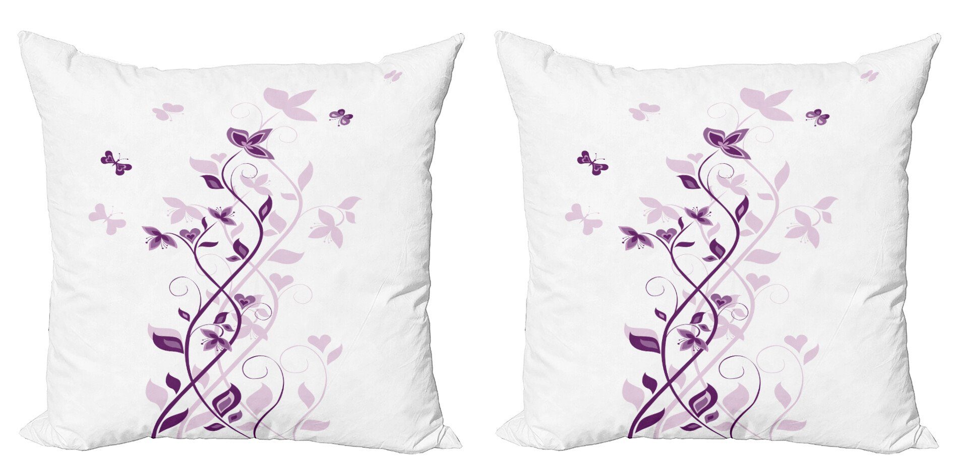 Kissenbezüge Modern Accent Doppelseitiger Stück), Abakuhaus Lila Digitaldruck, (2 Violet-Blüten