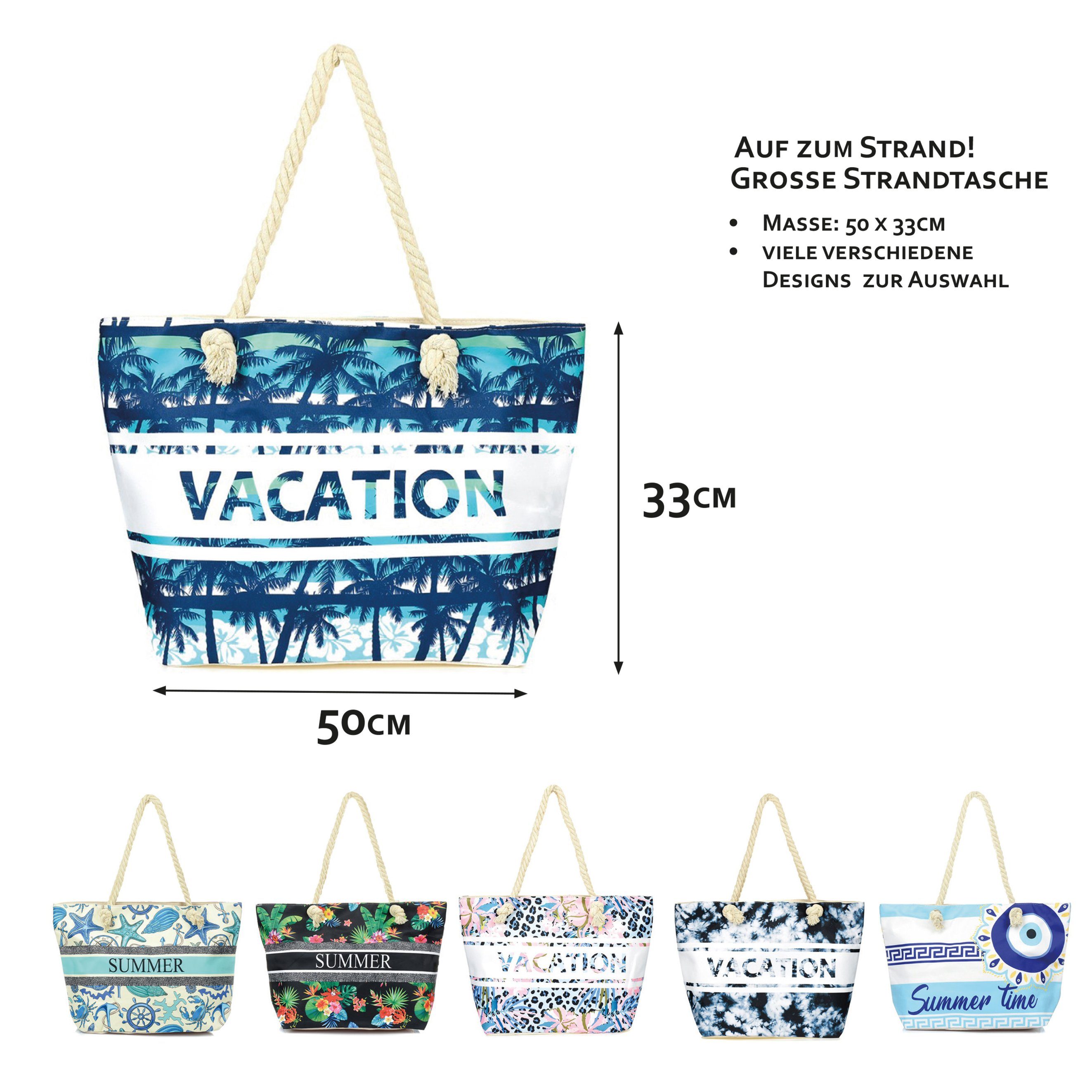 BambiniWelt by Rafael K. Strandtasche Strandtasche mit Reißverschluss Beachbag Shopper Schultertasche