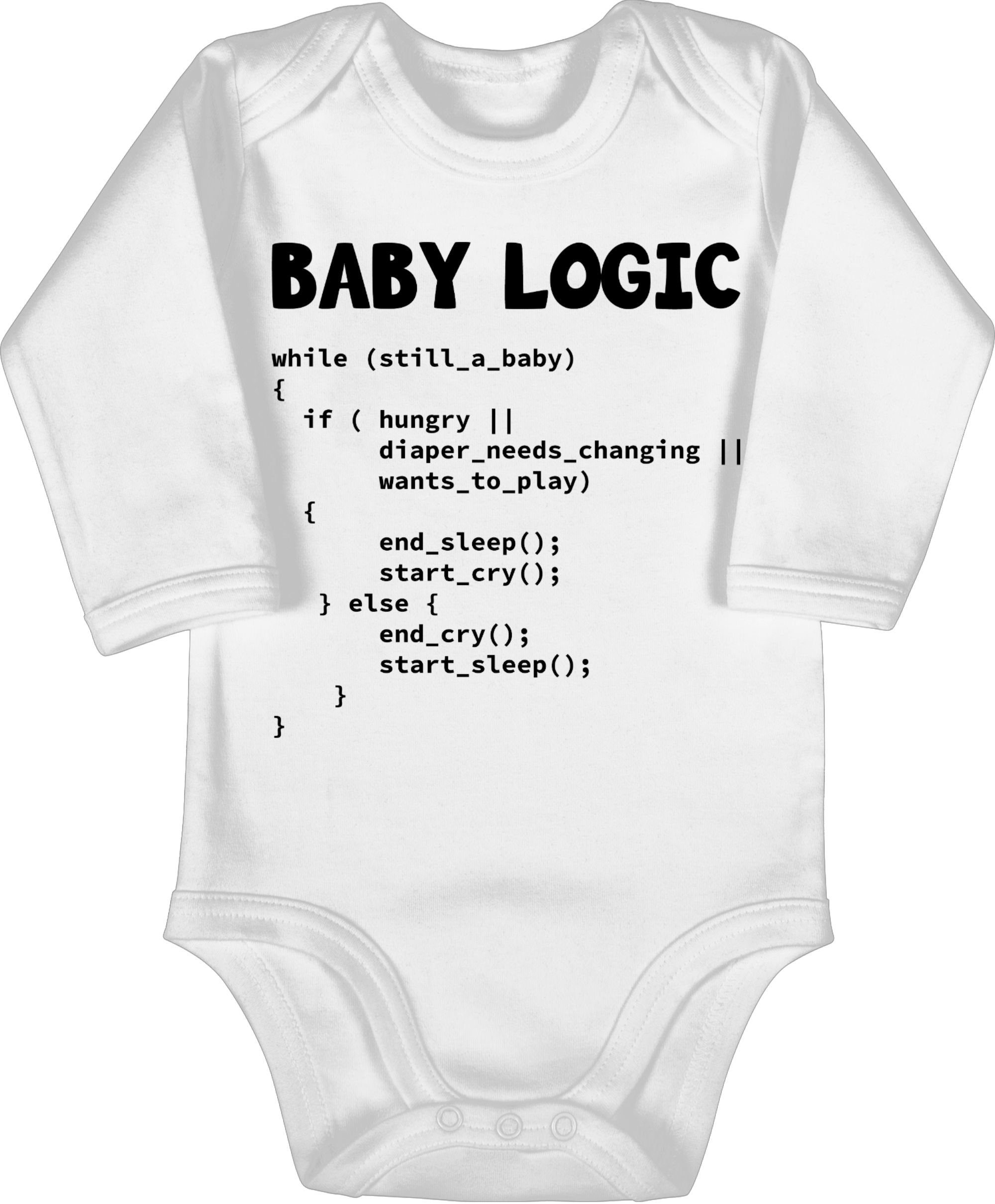 1 Baby Logic Trends Weiß Shirtbody Nerdy Shirtracer Baby Aktuelle