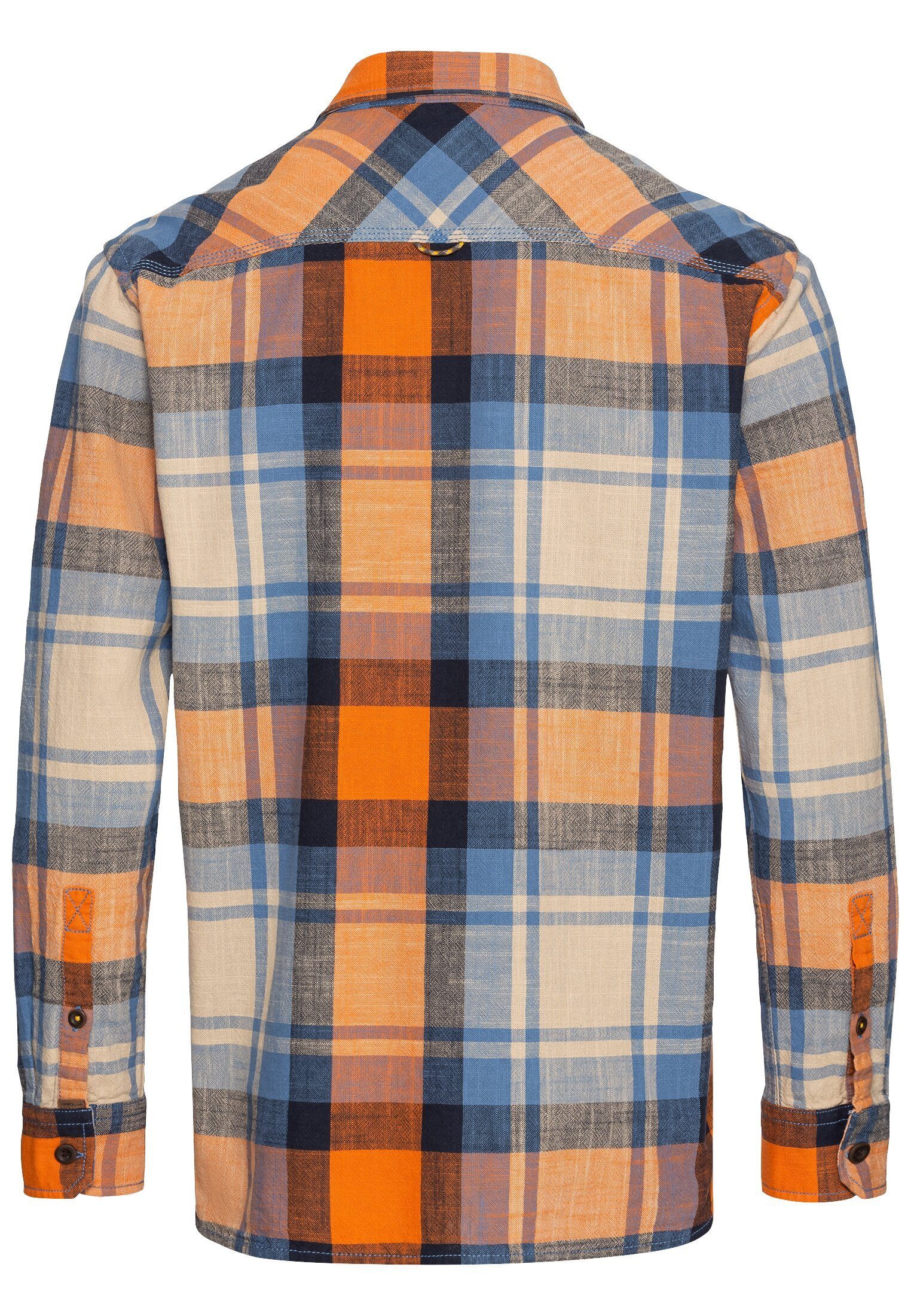 camel active Langarmhemd Kariertes Hemd aus reiner Baumwolle günstig online kaufen