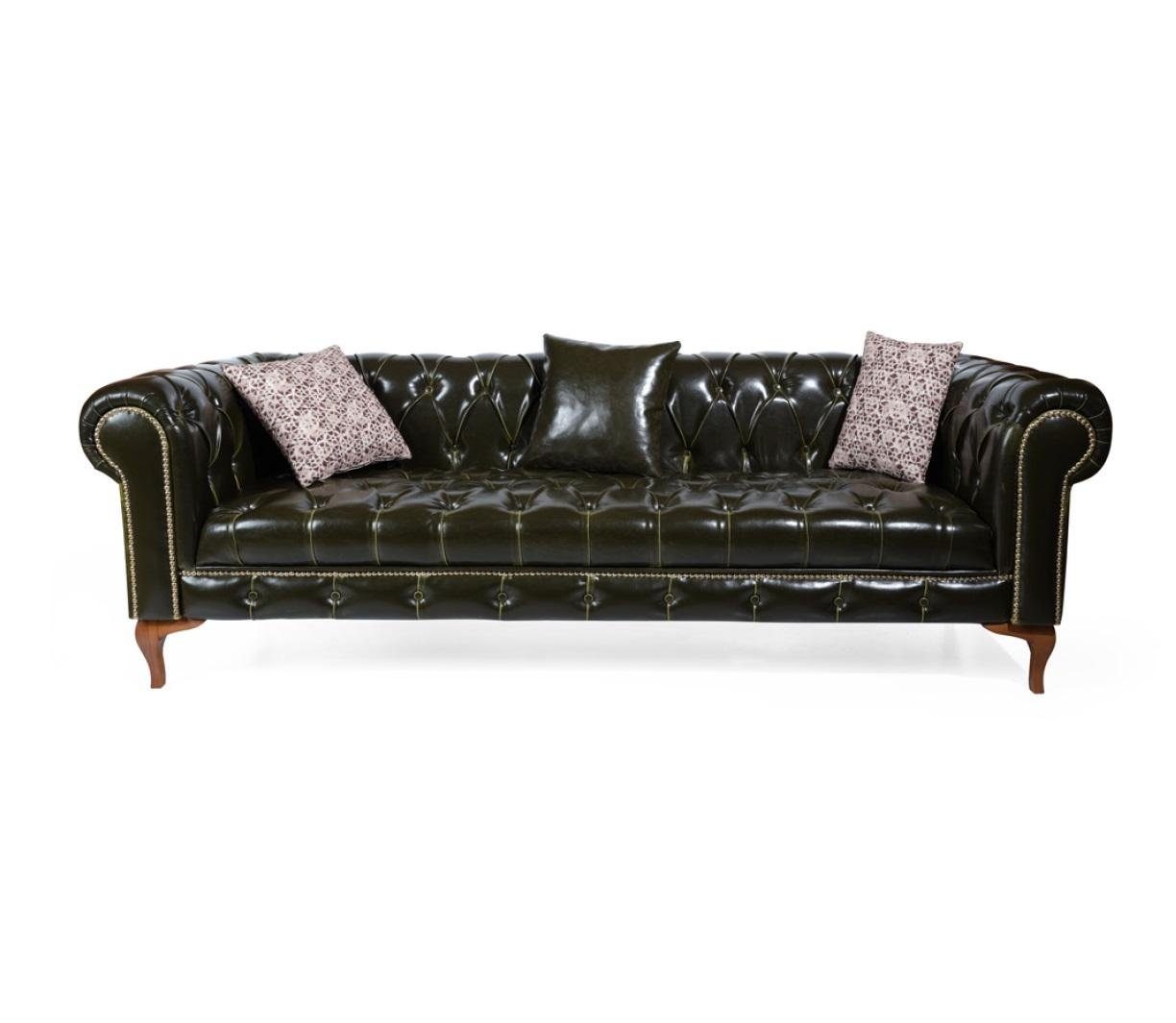 JVmoebel Sofa Stilvoller Chesterfield schwarzer Dreisitzer Moderne Möbel Neu, Made in Europe | Alle Sofas
