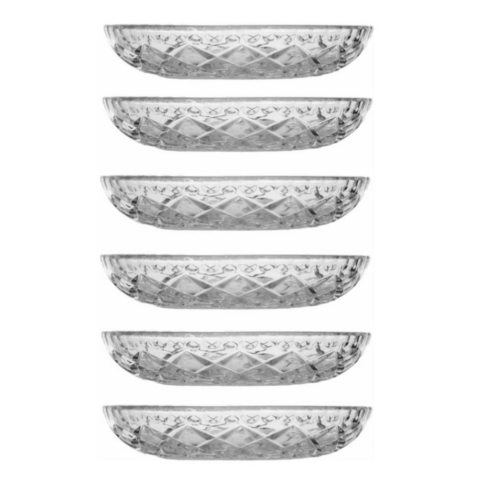 LYNGBY-GLAS Dessertteller Lyngby Sorrento Glas-Teller 6er Set Klarglas ca 15,5cm D, (6 St), 6er Set