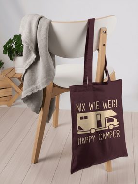 Shirtracer Umhängetasche Nix wie weg - Happy Camper, Sommerurlaub Tasche