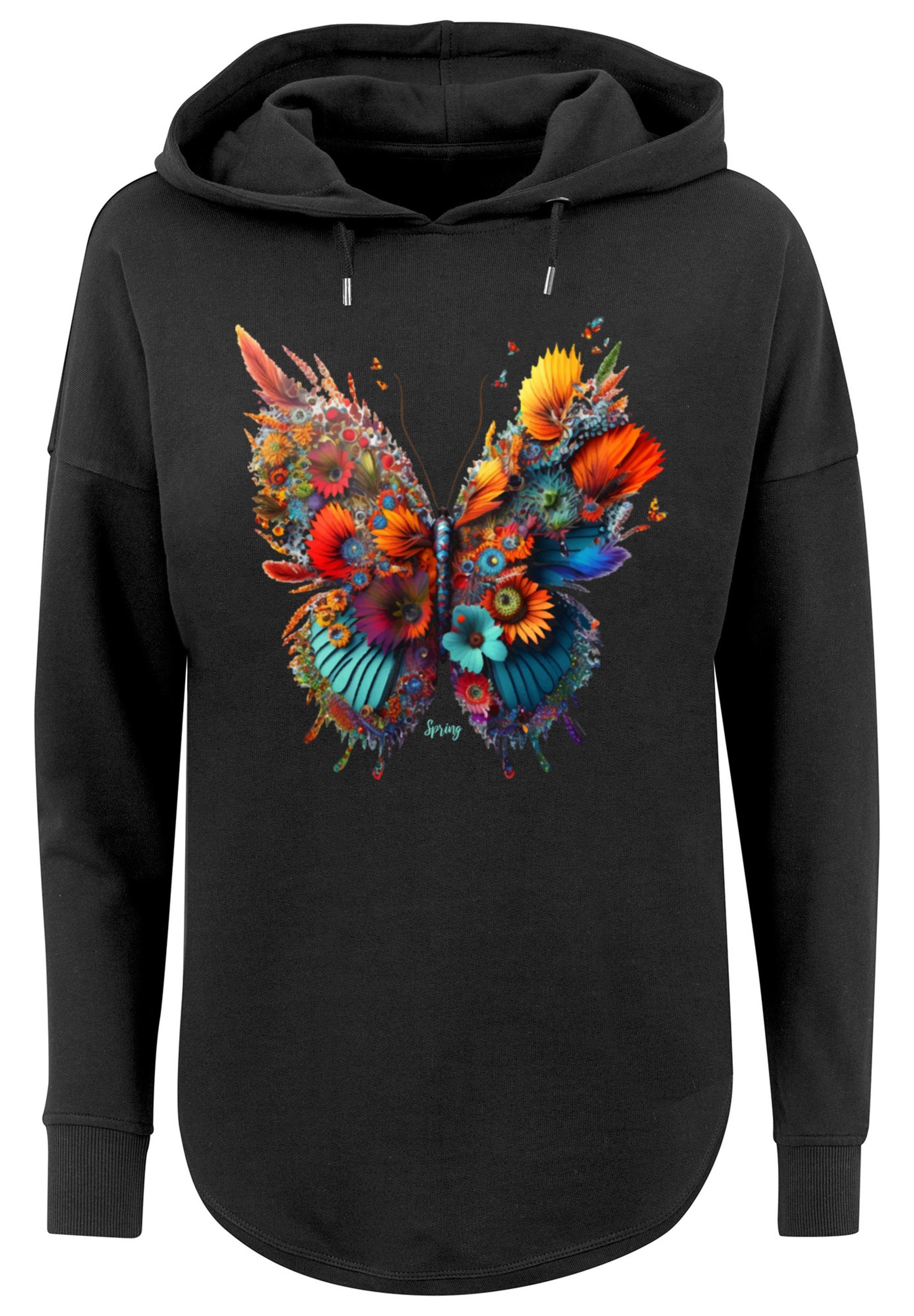 F4NT4STIC Kapuzenpullover Schmetterling Blumen Oversize Hoodie Print