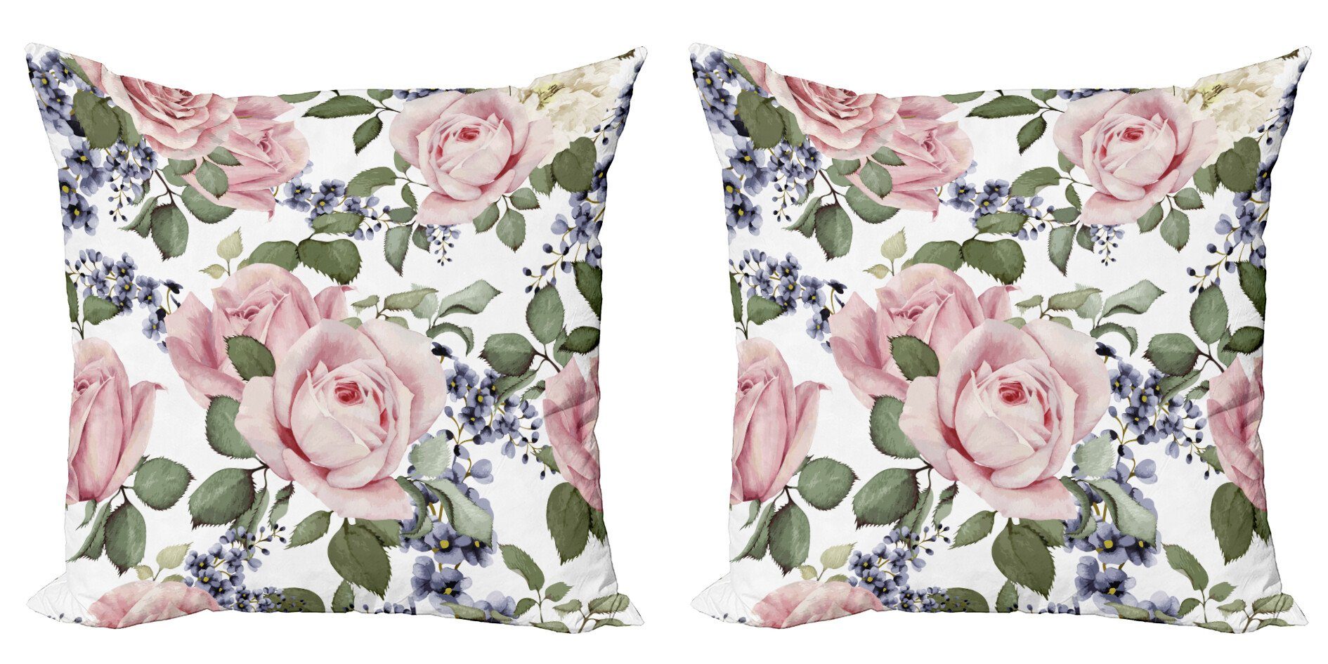 Abakuhaus Подушкиbezüge Modern Accent Doppelseitiger Digitaldruck, (2 Stück), Rose Blühendes Rosa Flora