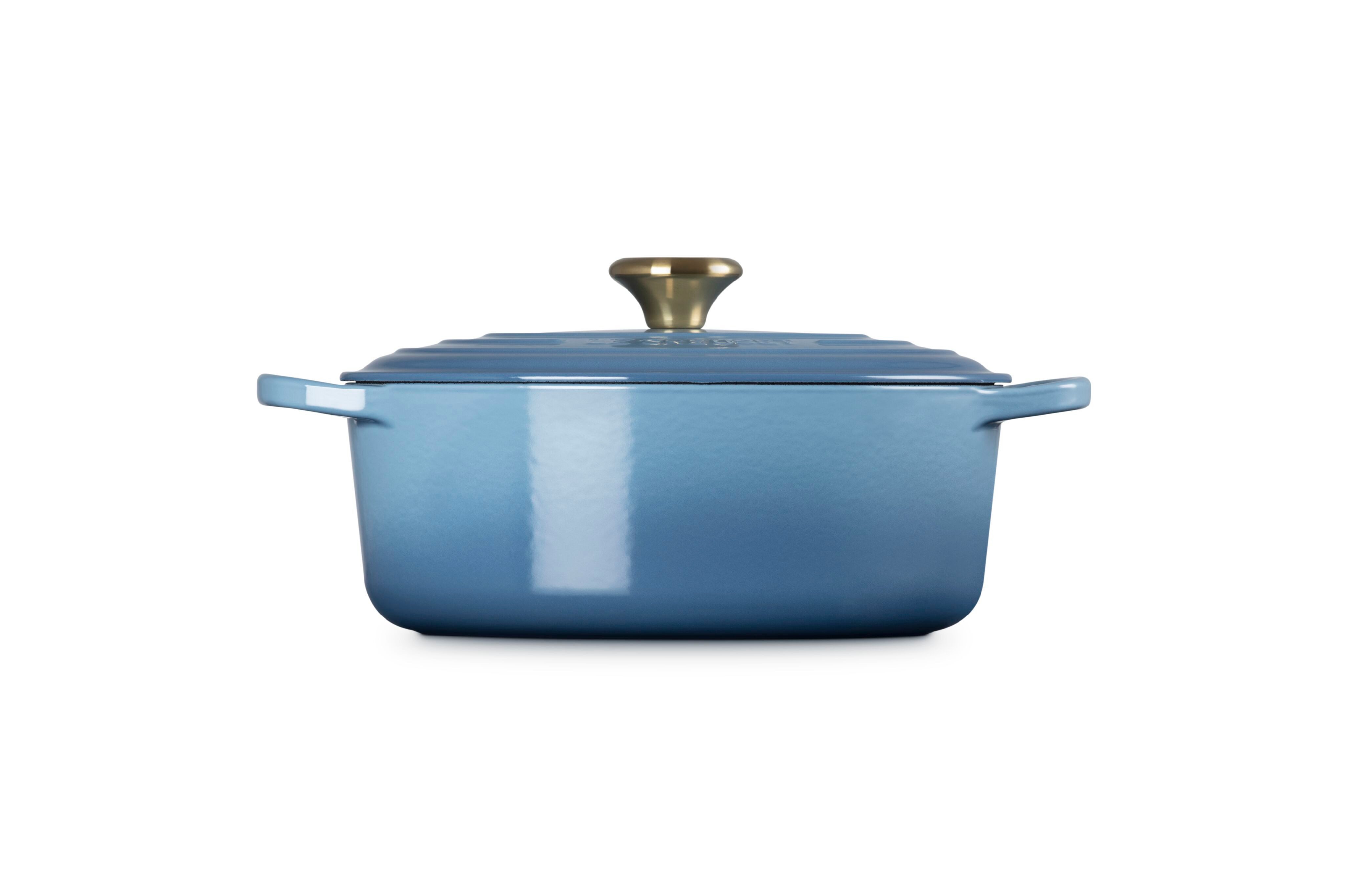 LE CREUSET Bräter Gusseisen-Bräter mit Deckel, Oval, Gusseisen, Oval, 4,43 kg, Chambray, 21178274344441