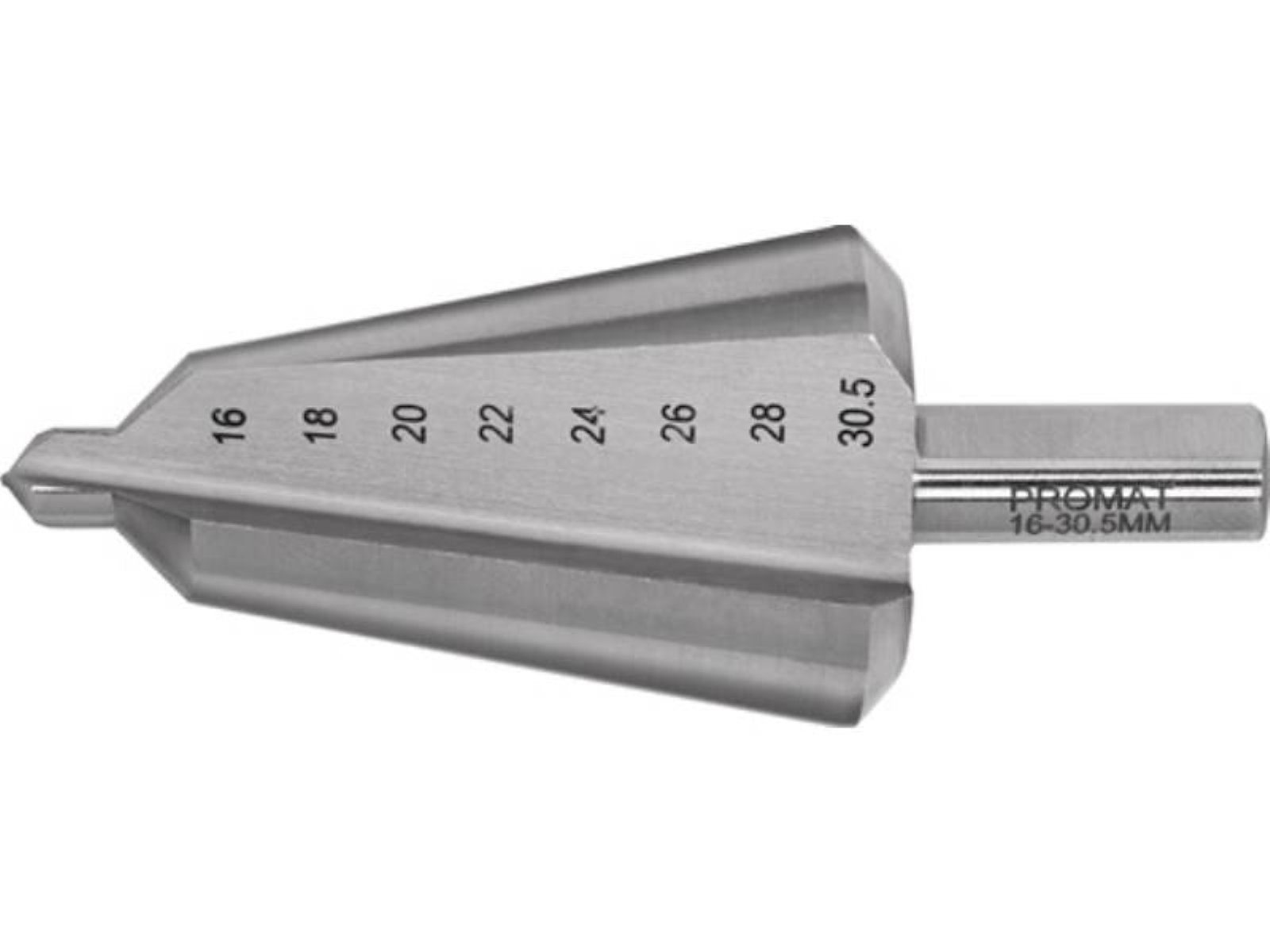 Blechschälbohrer Sc PROMAT Bohrber.16-30,5mm Schälbohrer HSS-Co PROMAT Z.2 Gesamt-L.76mm