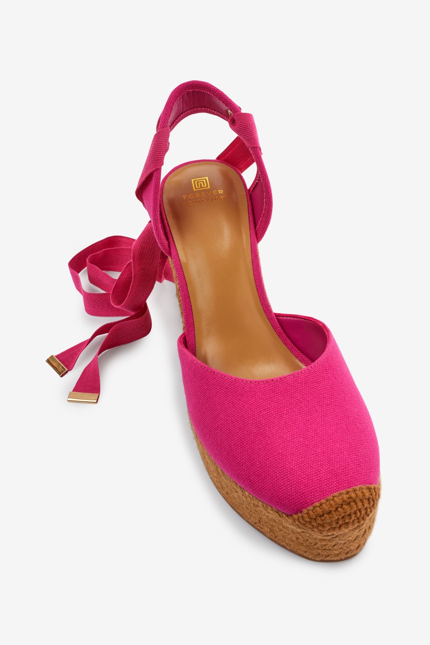 Next zum Pink Schnüren Forever Keilsandalette Keilabsatzschuhe Comfort® Bright (1-tlg)