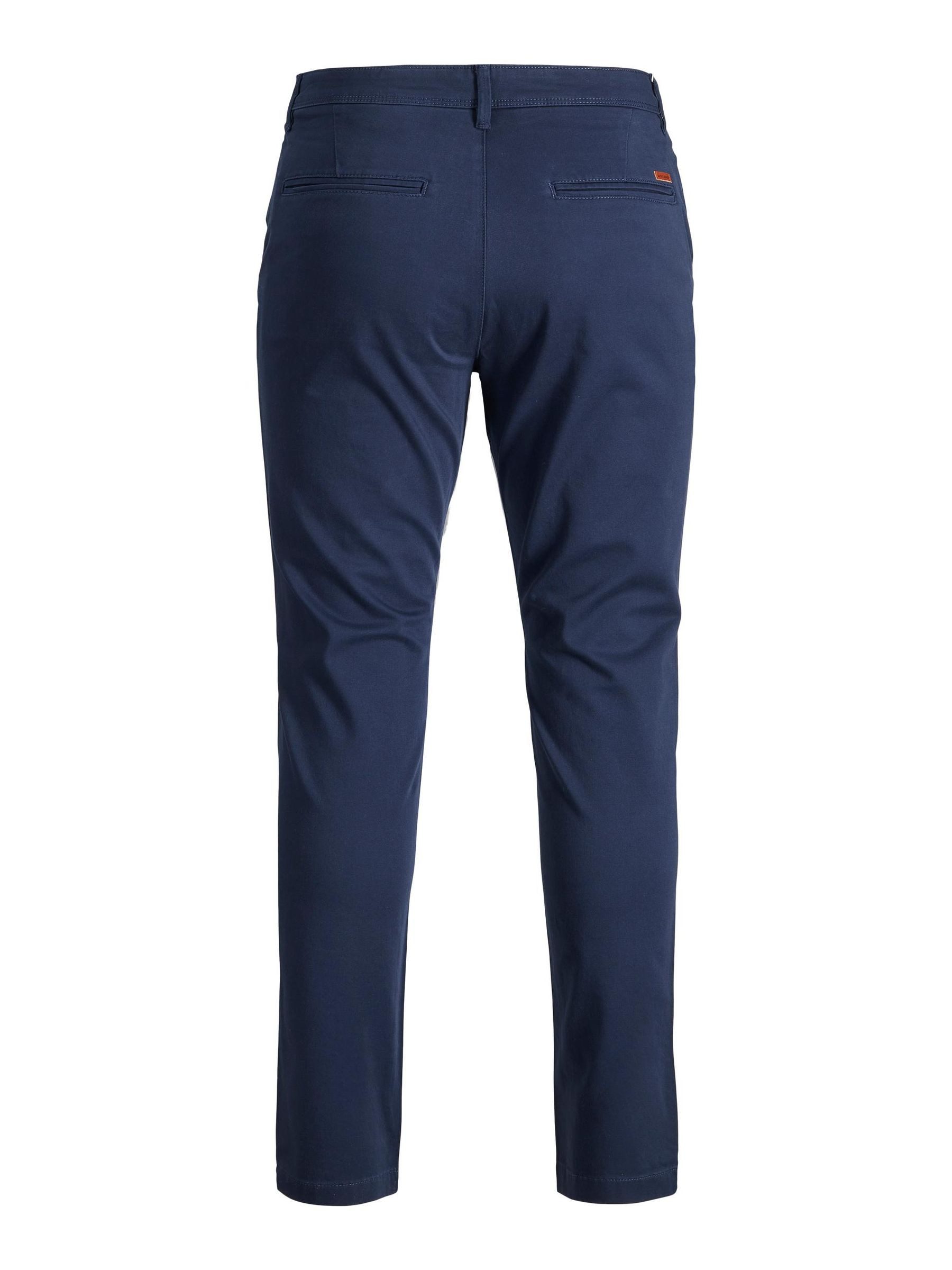 Jack & Jones Chinohose Stretch Pants Slim Fit JPSTMARCO JJBOWIE für Herren Baumwolle Slim fit unifarben wärmend Reißverschluss