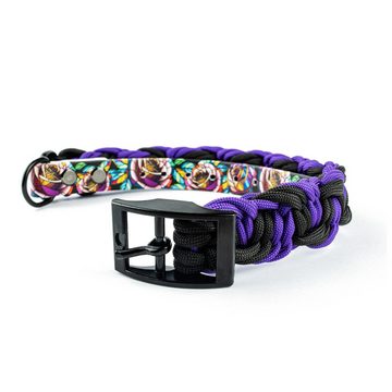 Tierluxe Hunde-Halsband Purple Rose, Biothane, Paracord, Handgemacht