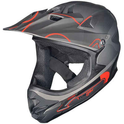 rueger-helmets Kinderhelm RXD-9001 Downhill Fahrrad BMX Fullface Mountainbike MTB Enduro Freeride Dirt Helm RXD-9001 Antrazit L