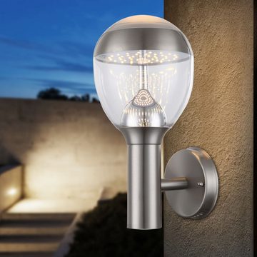 Globo Außen-Wandleuchte LED Edelstahl Außen-Lampe Wandleuchte IP44 Außen-Leuchte 34250