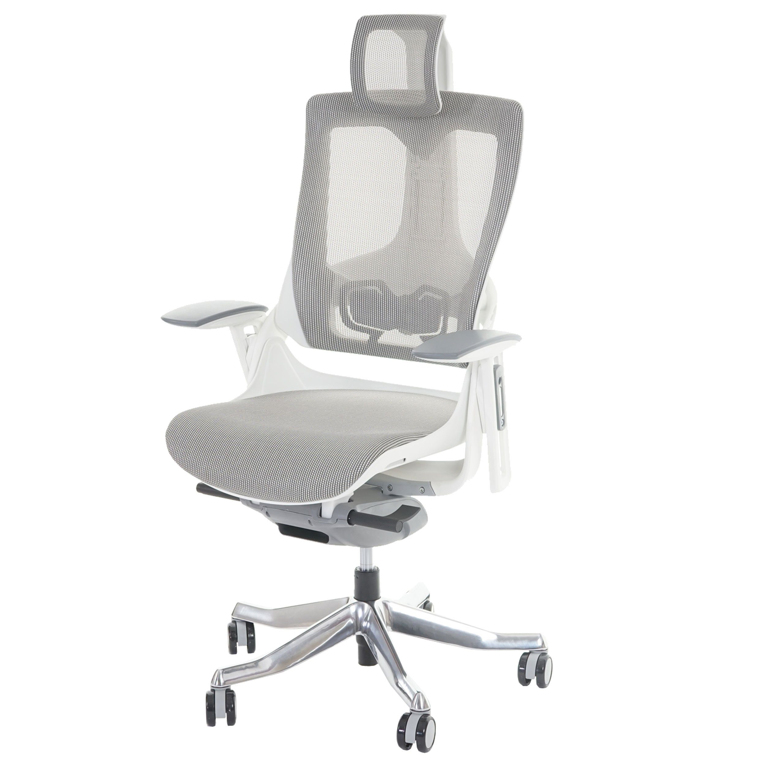 Schreibtischstuhl Adelaide, für weiß/grau Luftzirkulation | Netzbespannung weiß-grau MCW Rückenlehne, Höhenverstellbare