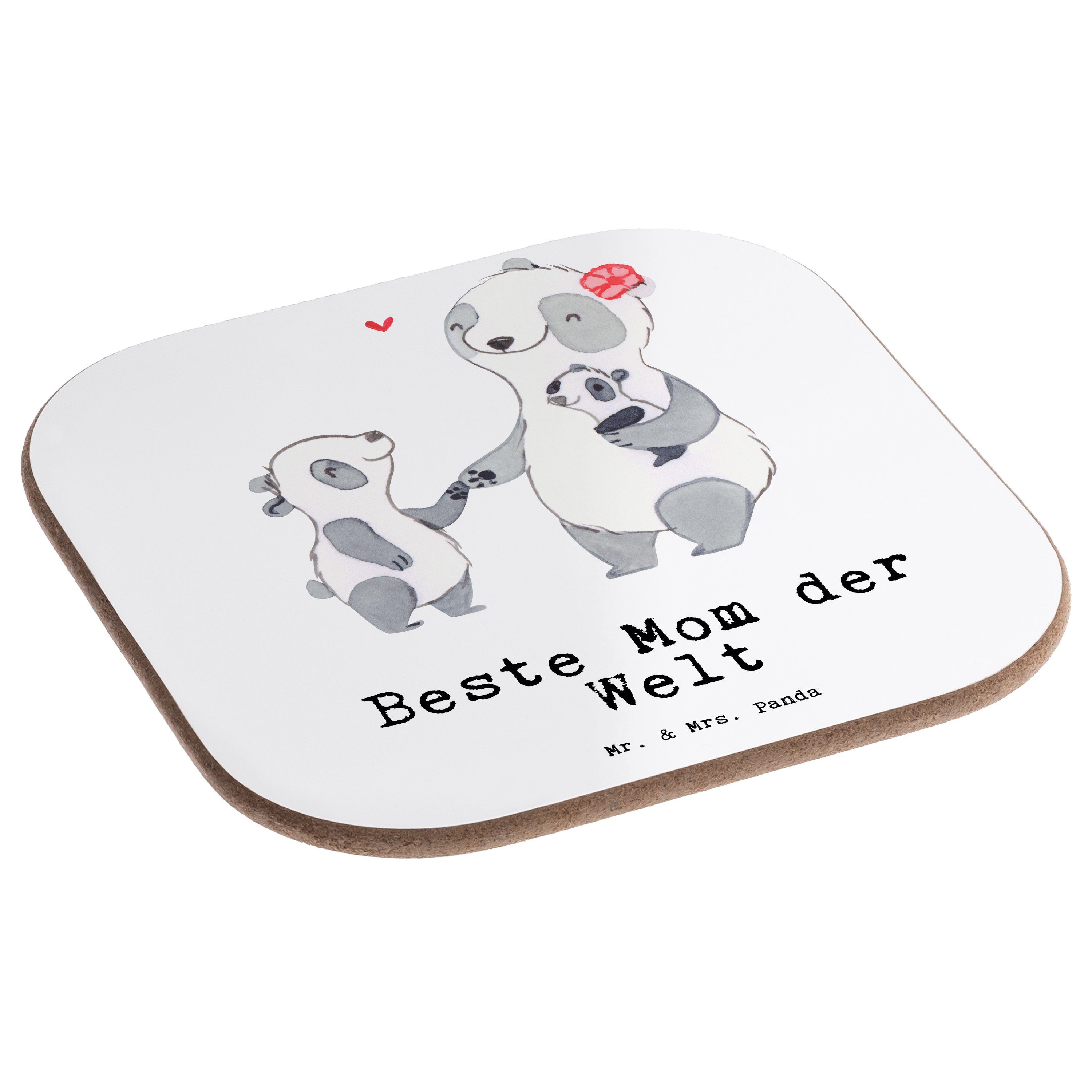 Mr. & Mrs. Beste - Panda 1-tlg. der Panda Weiß Welt Getränkeuntersetzer Geschenk, Bierdeckel, Sohn, Mom - Mutter