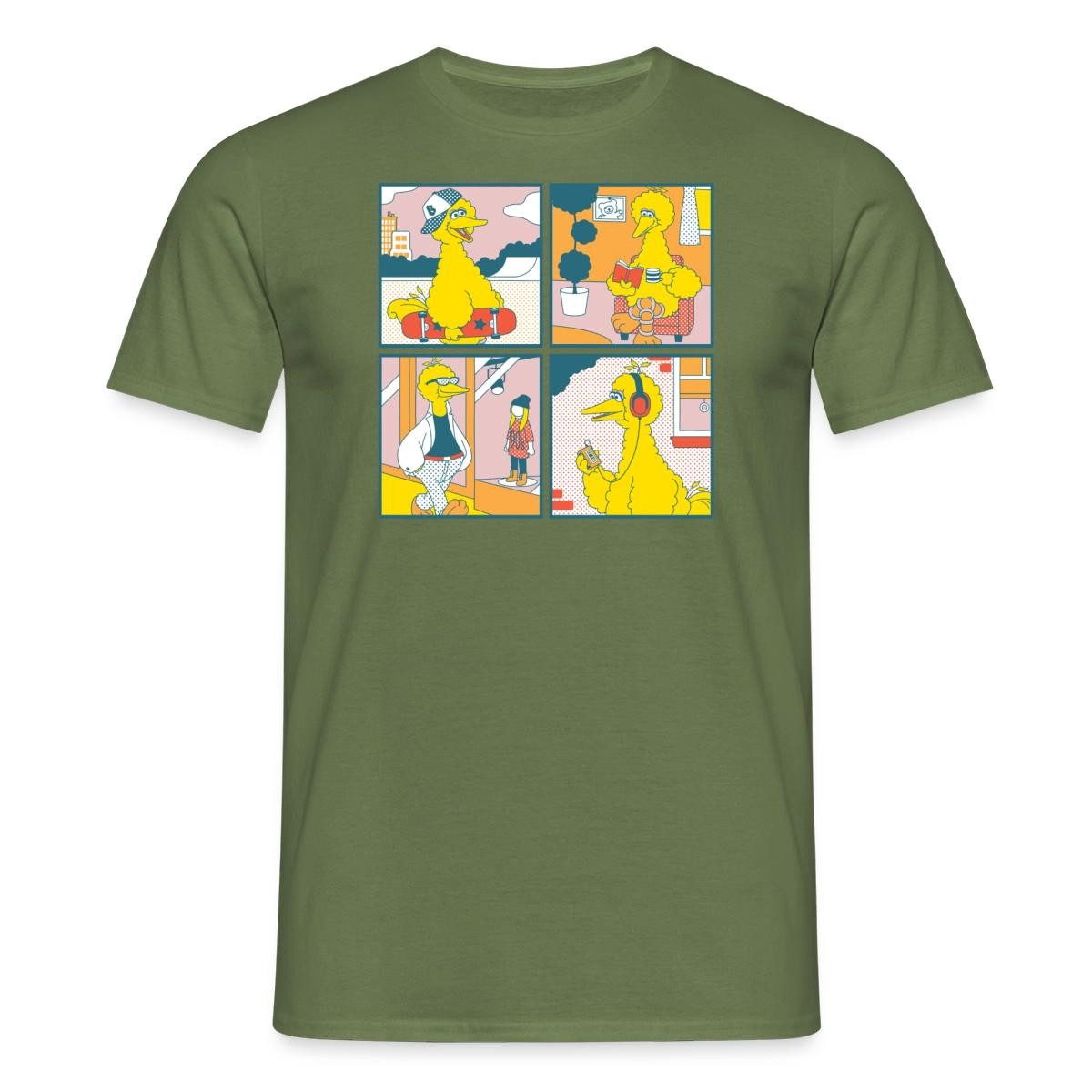Spreadshirt T-Shirt Sesamstraße Bibo Comic Kacheln Männer T-Shirt (1-tlg)