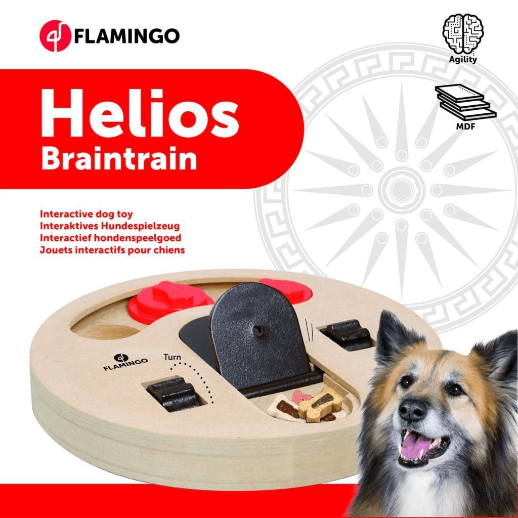 Flamingo Hunde-Ballschleuder Intelligenzspielzeug cm 23 Hunde für Holz Helios