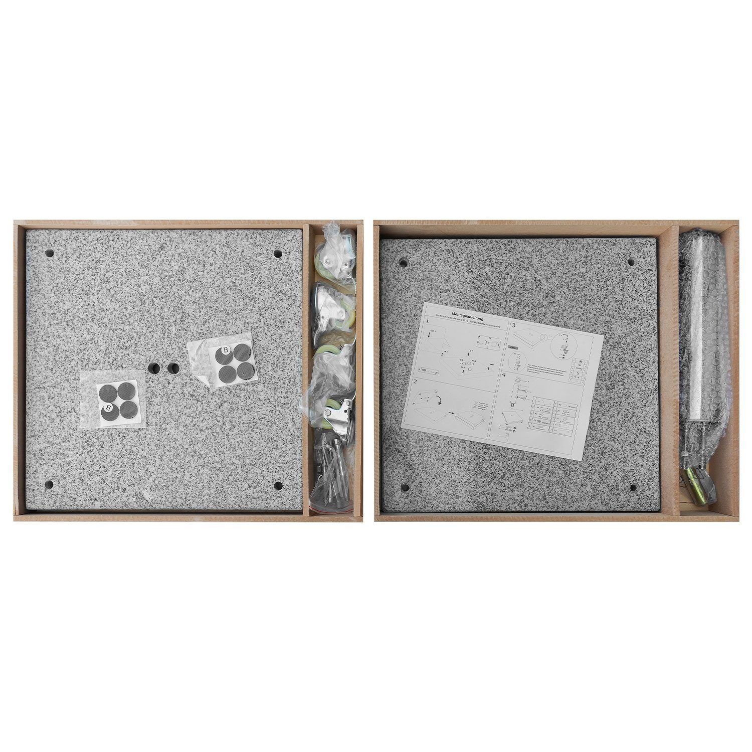 anndora Betonschirmständer Sonnenschirmständer eckig 40 kg - 360 Grad Rollen