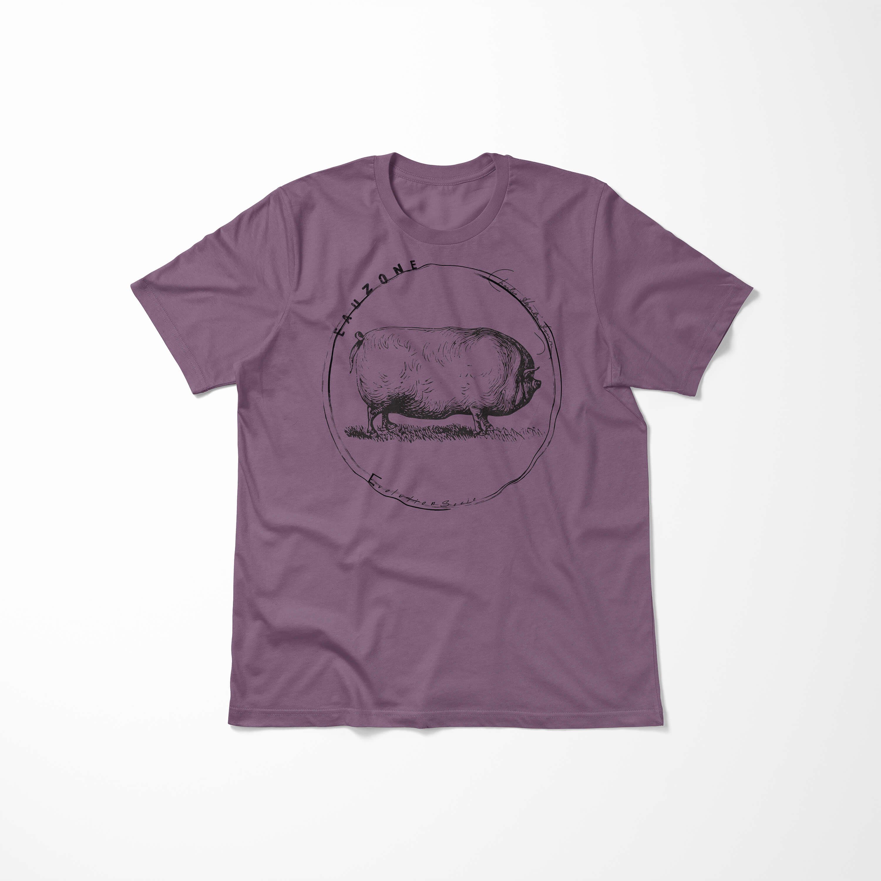 Sinus Evolution Art Shiraz T-Shirt T-Shirt Schwein Herren