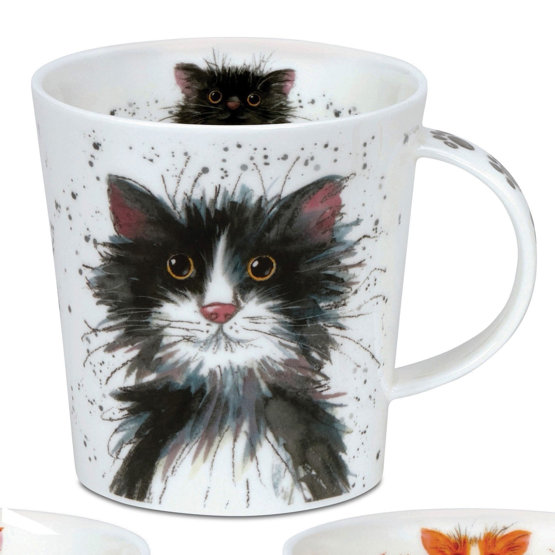formano Tasse Dunoon, Porzellan, Spülmaschinengeeignet, Mehrfarbig, Motiv: Katze