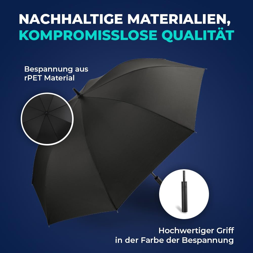 Langenberg Stockregenschirm LANGENBERG Regenschirm groß mit [Ø138 CM SPANNWEITE] Sturmfest, ☑ UNSERE EMPFEHLUNG
